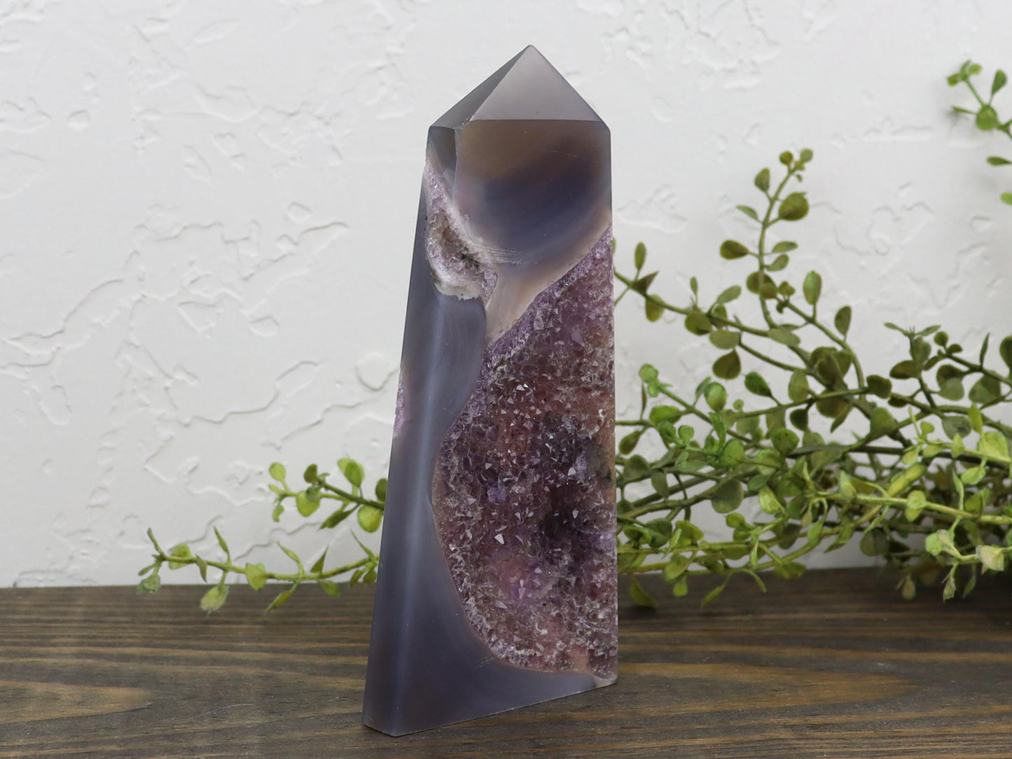 Druzy Amethyst Agate Obelisk - Crown Chakra