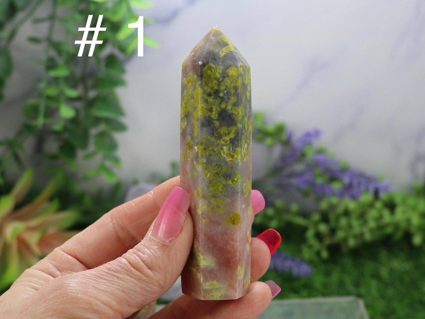 Natural Peach Blossom Tourmaline Stone Tower, Home Decor Energy Crystal Healing Gemstone