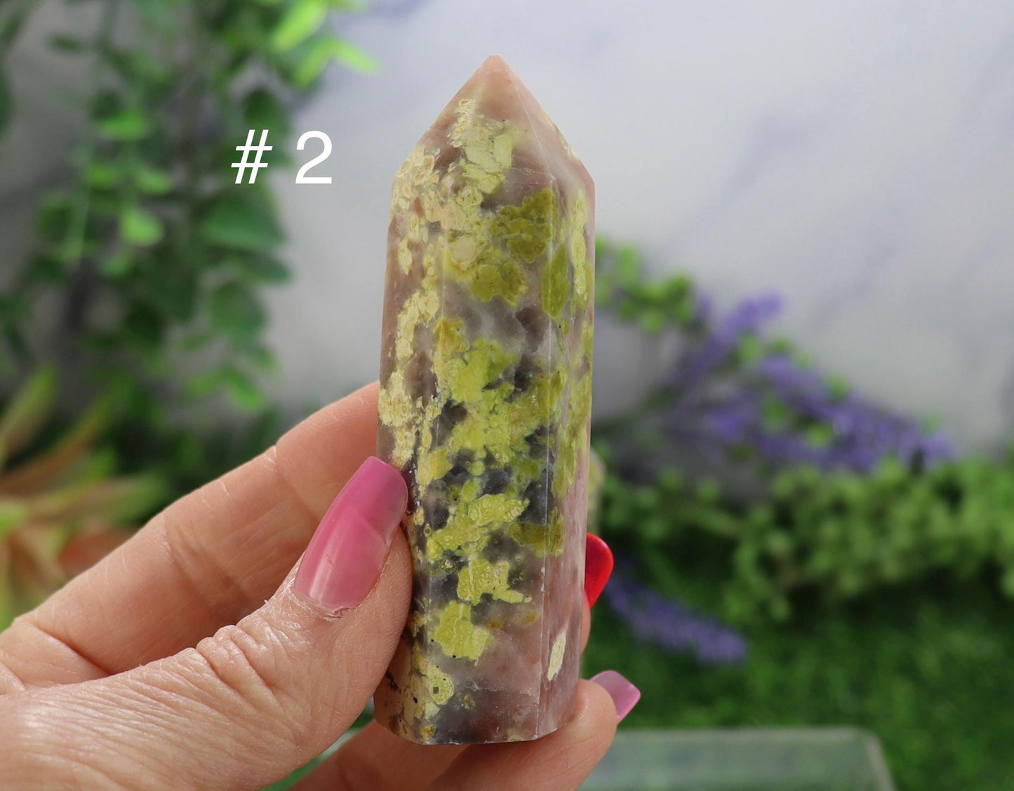 Natural Peach Blossom Tourmaline Stone Tower, Home Decor Energy Crystal Healing Gemstone