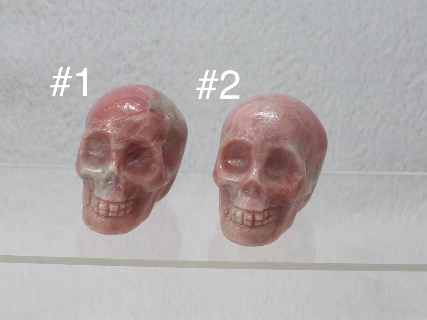 Pink Opal Skull Carving - Pink Skull Decor - Natural Stone Decor