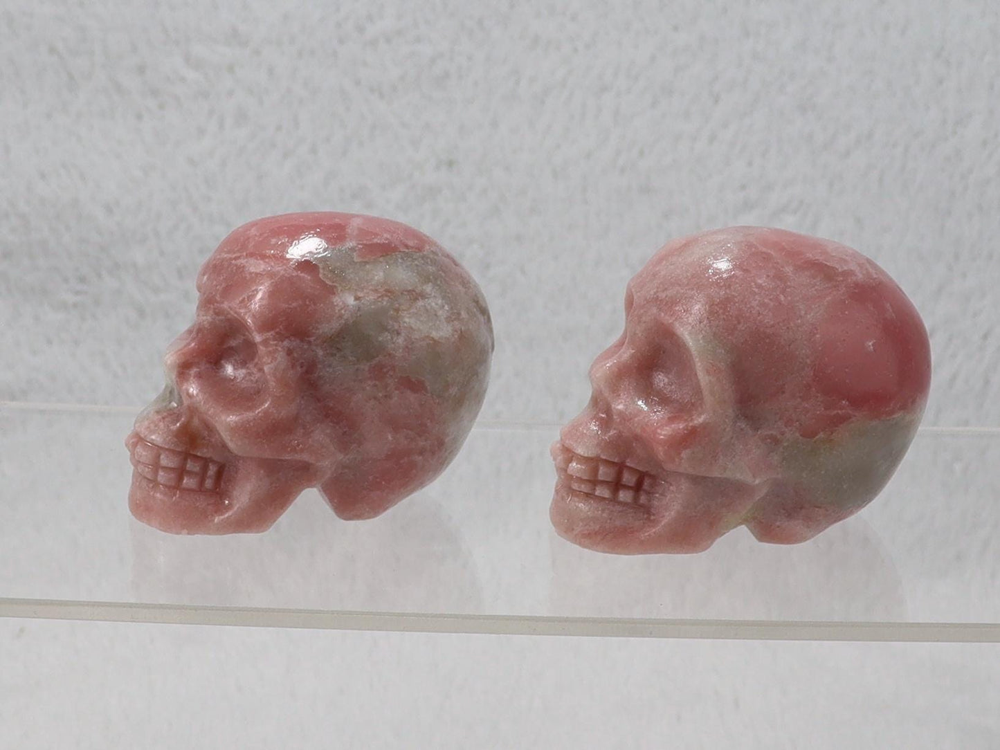 Pink Opal Skull Carving - Pink Skull Decor - Natural Stone Decor