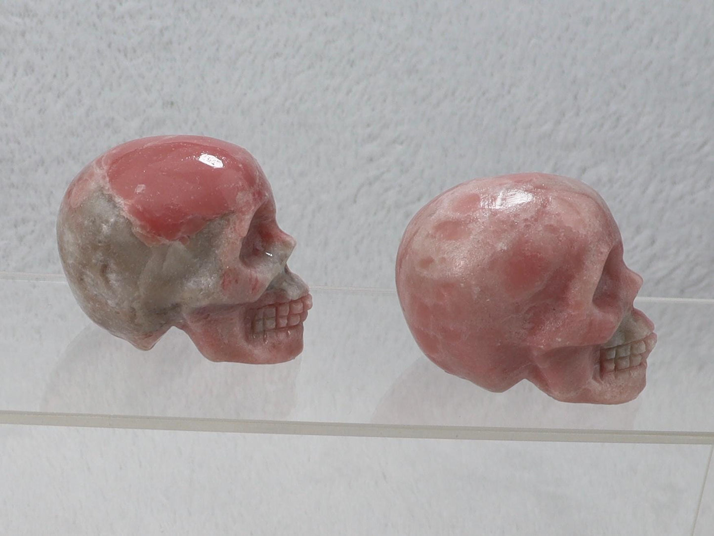 Pink Opal Skull Carving - Pink Skull Decor - Natural Stone Decor