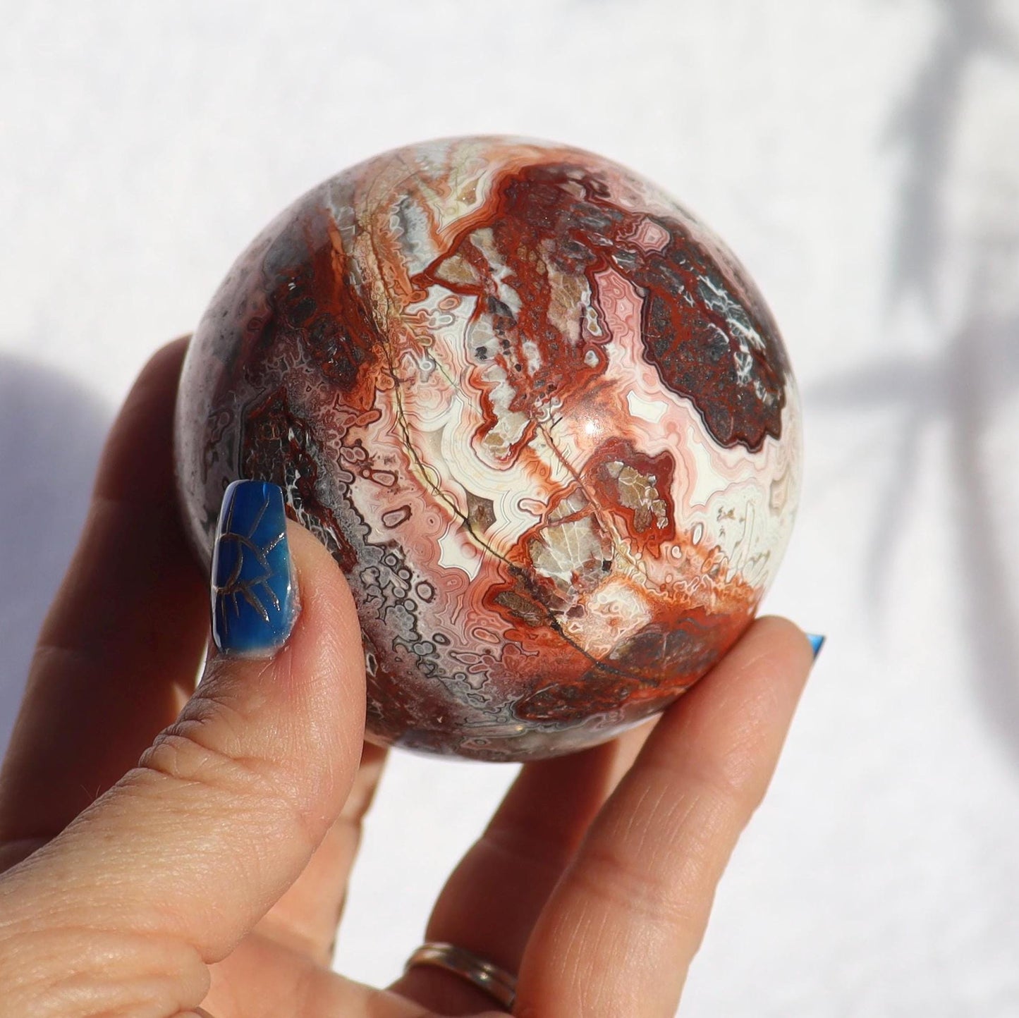 Mexican Crazy Lace Agate Sphere