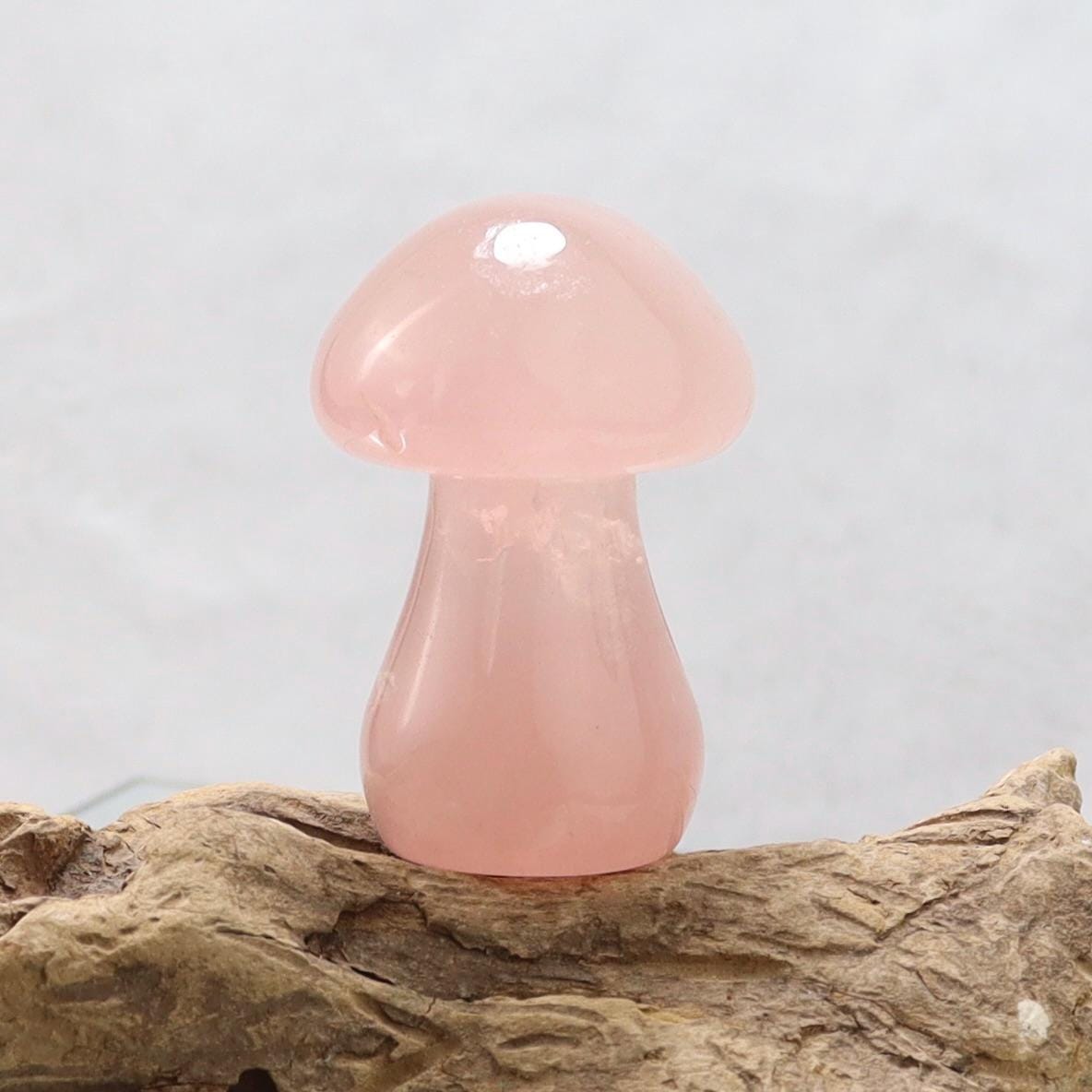 Rose Quartz Mushroom Crystal Carving – Symbol of Love, Healing & Harmony