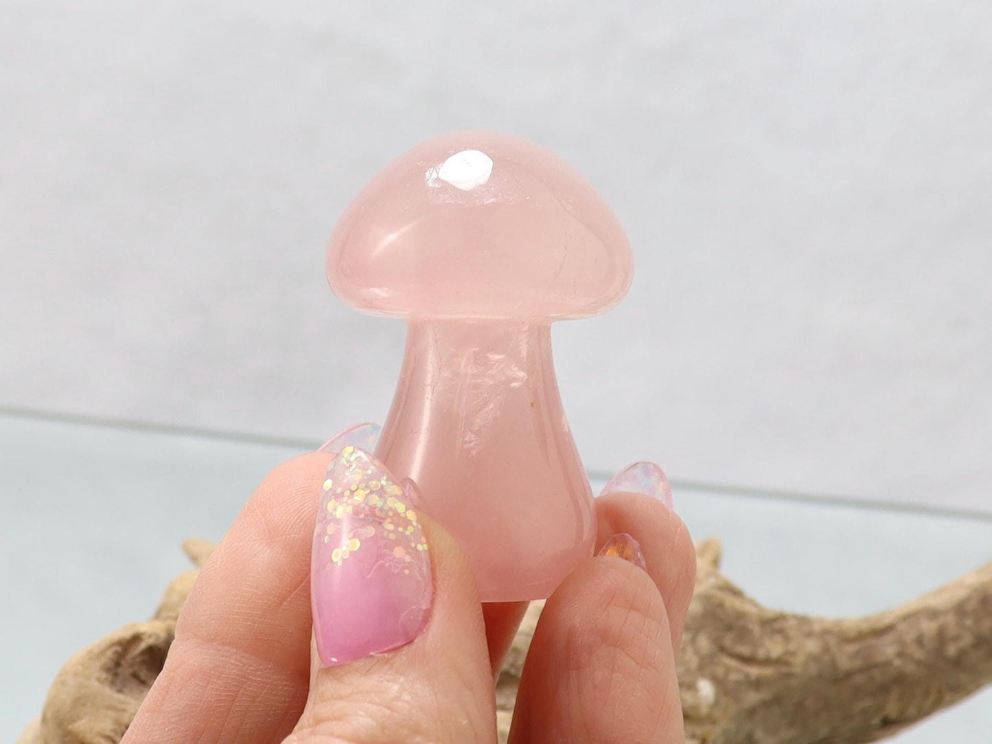 Rose Quartz Mushroom Crystal Carving – Symbol of Love, Healing & Harmony