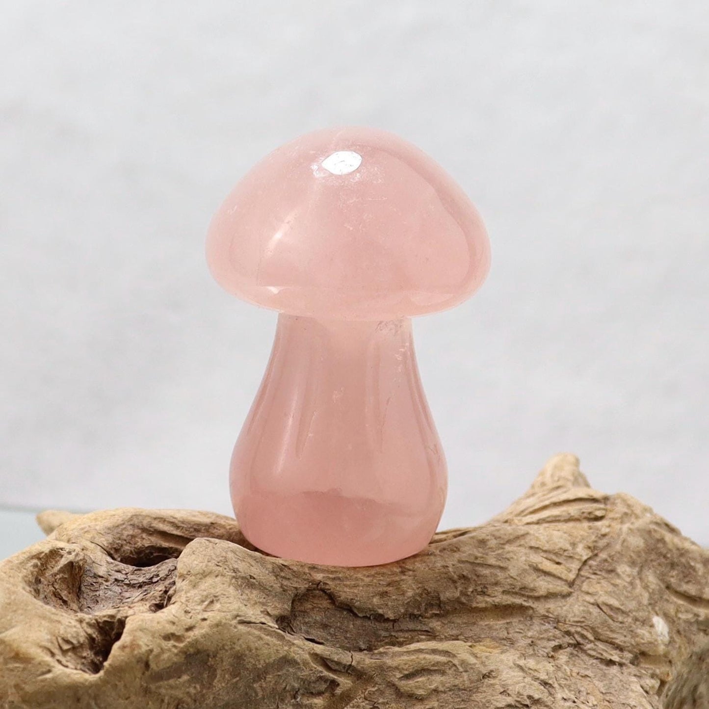 Rose Quartz Mushroom Crystal Carving – Symbol of Love, Healing & Harmony