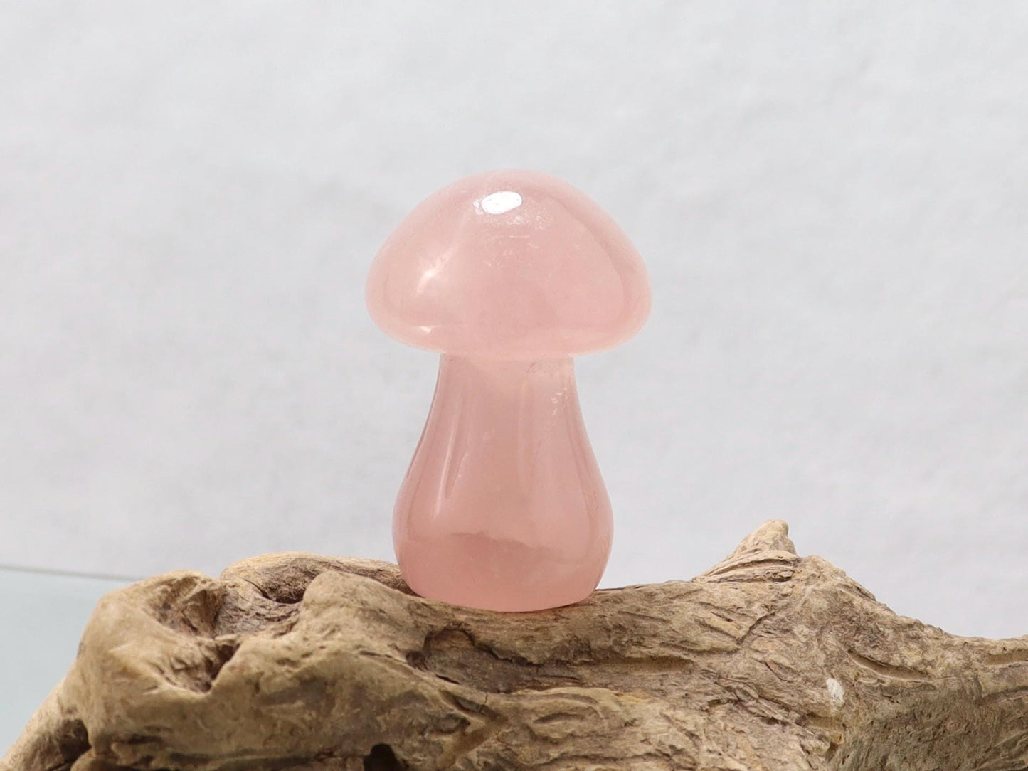 Rose Quartz Mushroom Crystal Carving – Symbol of Love, Healing & Harmony