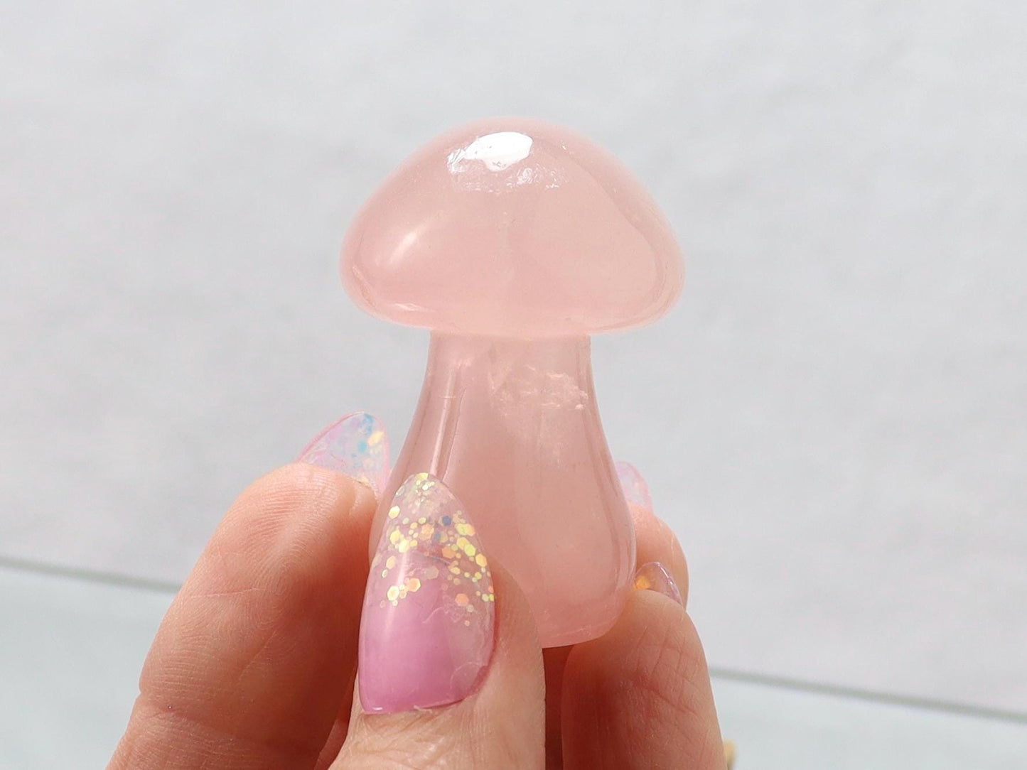 Rose Quartz Mushroom Crystal Carving – Symbol of Love, Healing & Harmony