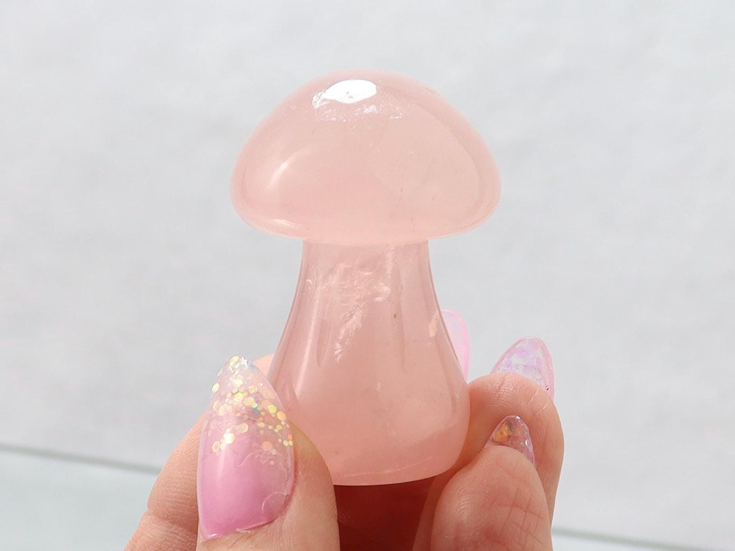 Rose Quartz Mushroom Crystal Carving – Symbol of Love, Healing & Harmony