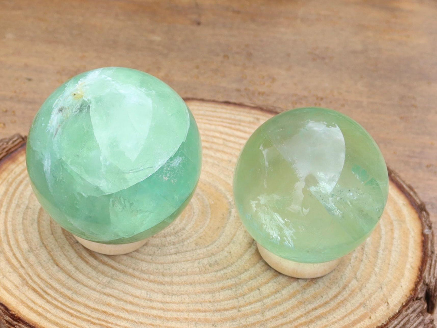 Green Fluorite Crystal Spheres