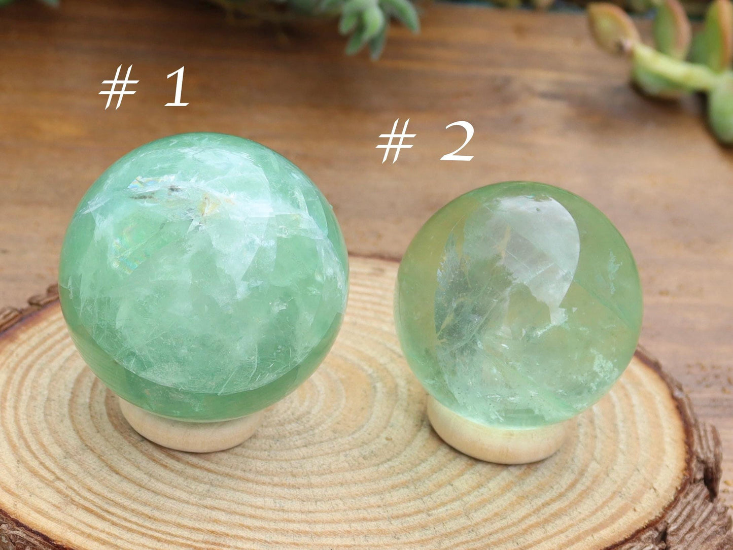 Green Fluorite Crystal Spheres