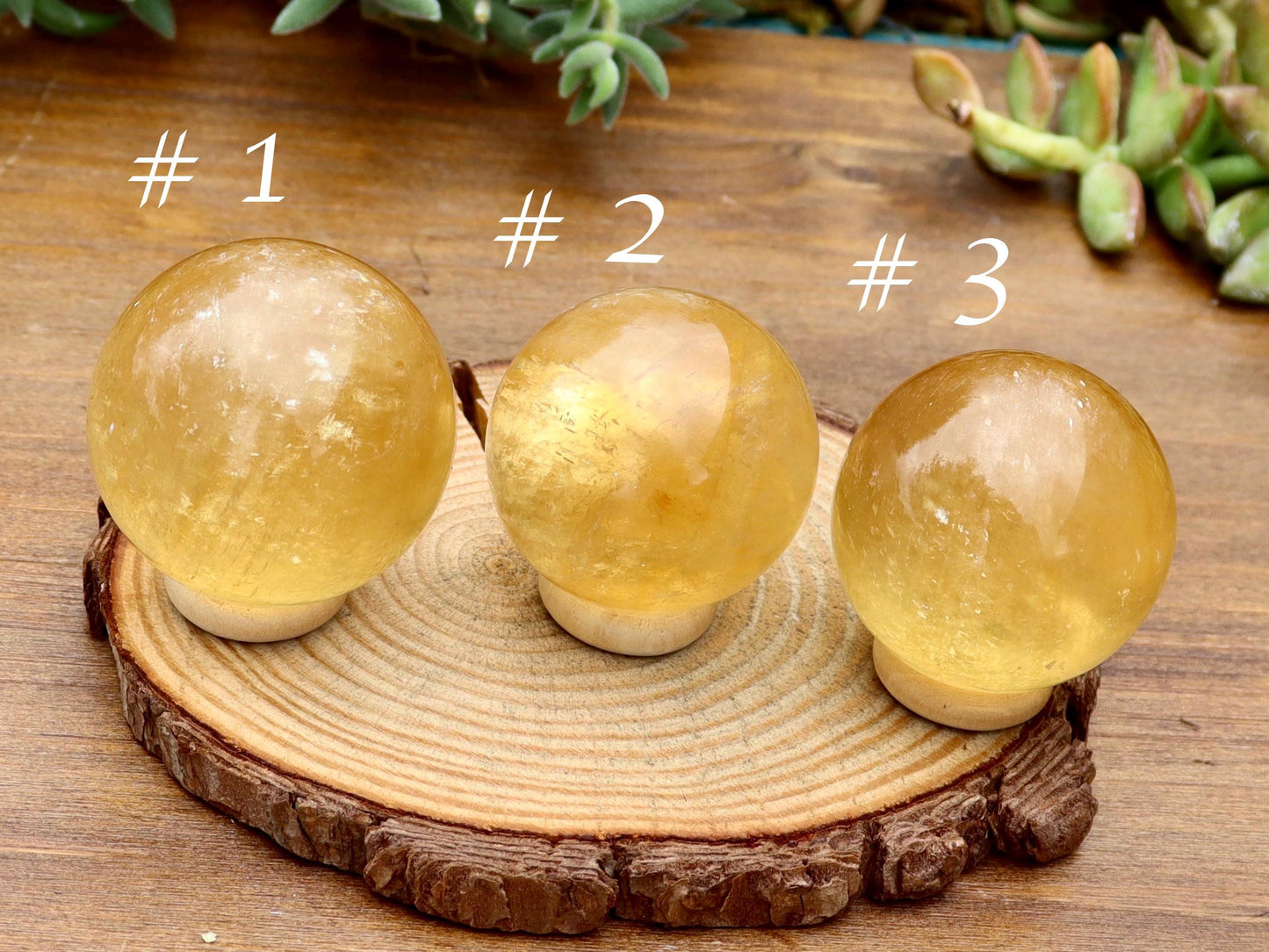 Honey Calcite Spheres - Choose Your Favorite