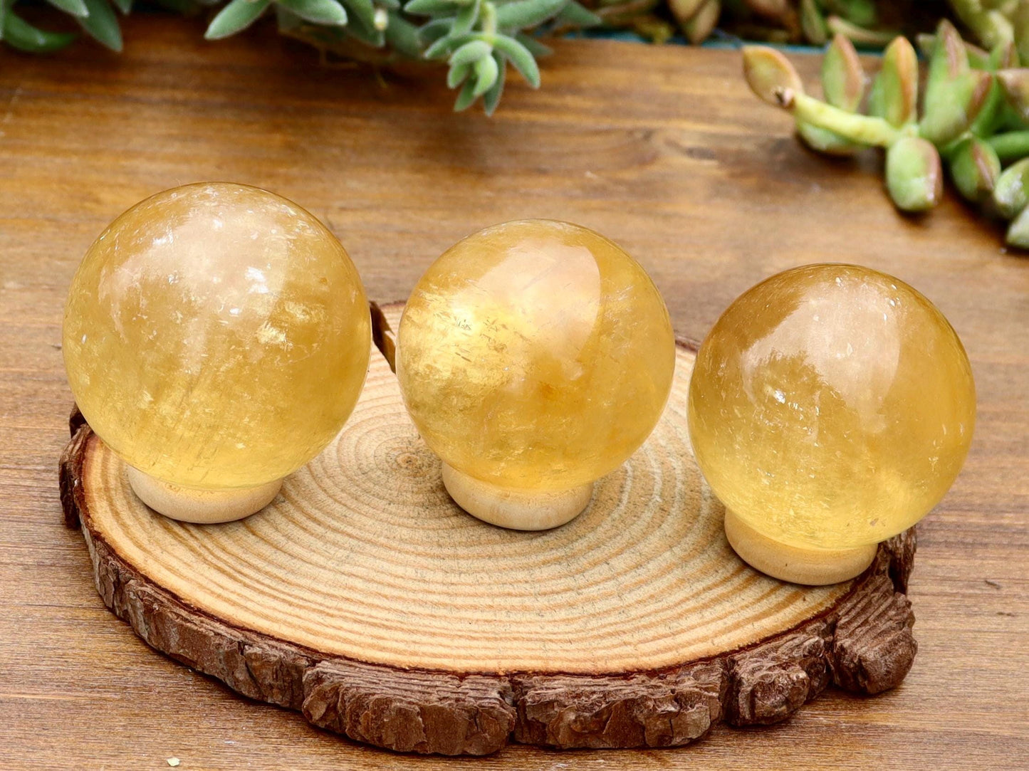 Honey Calcite Spheres - Choose Your Favorite