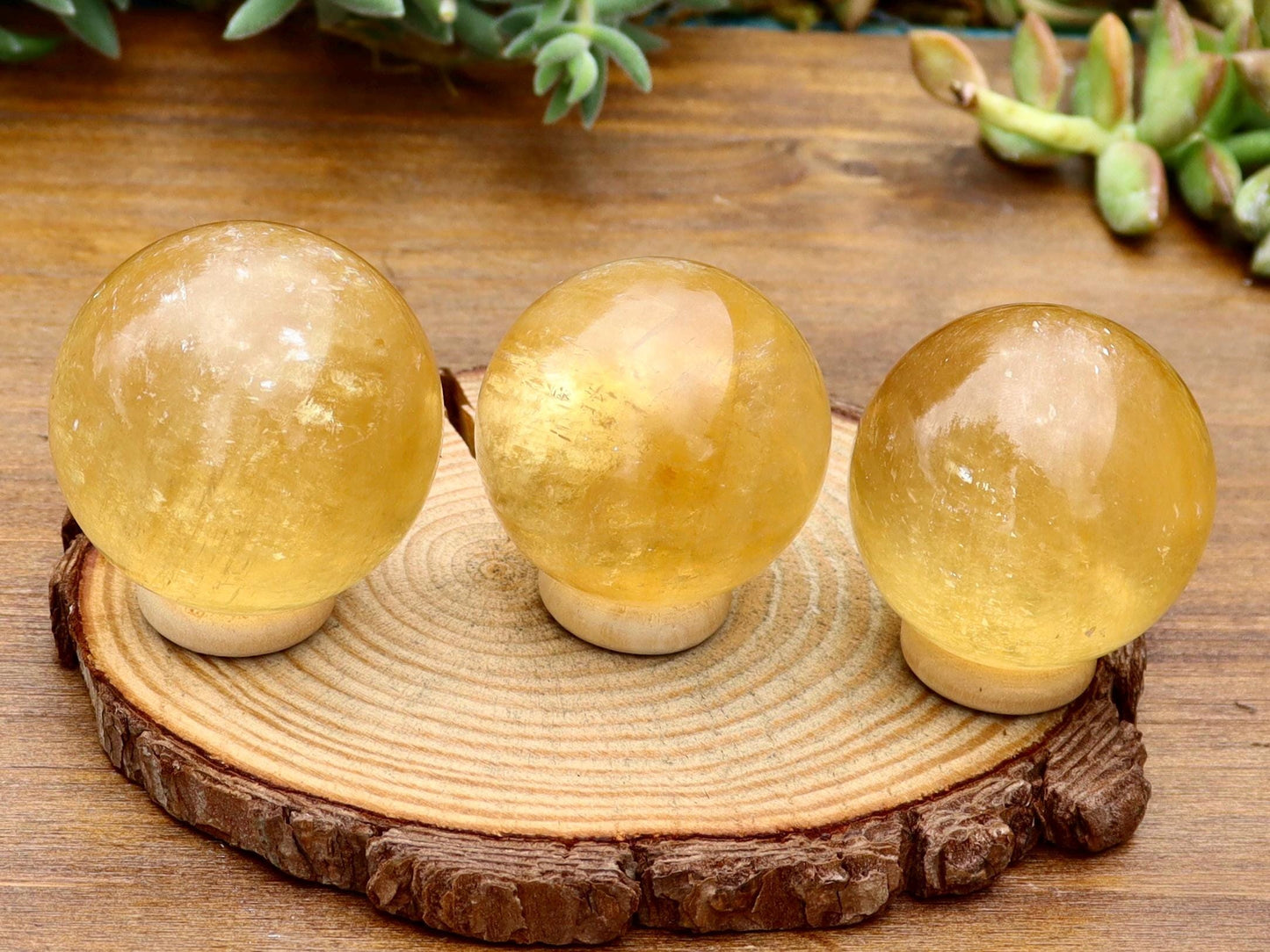 Honey Calcite Spheres - Choose Your Favorite