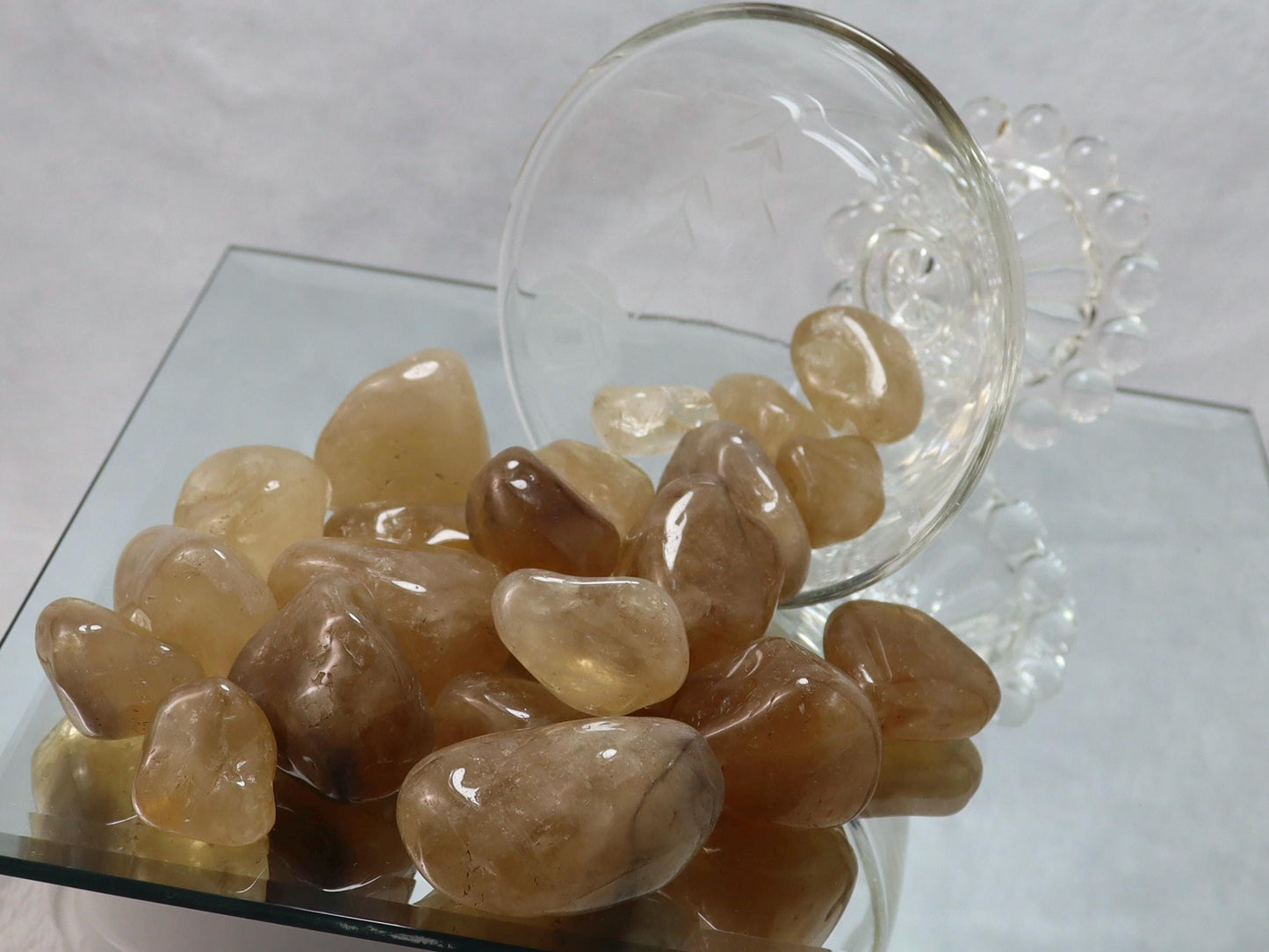 Natural Citrine Crystal Tumbles - Brazilian Citrine Tumbled Stones