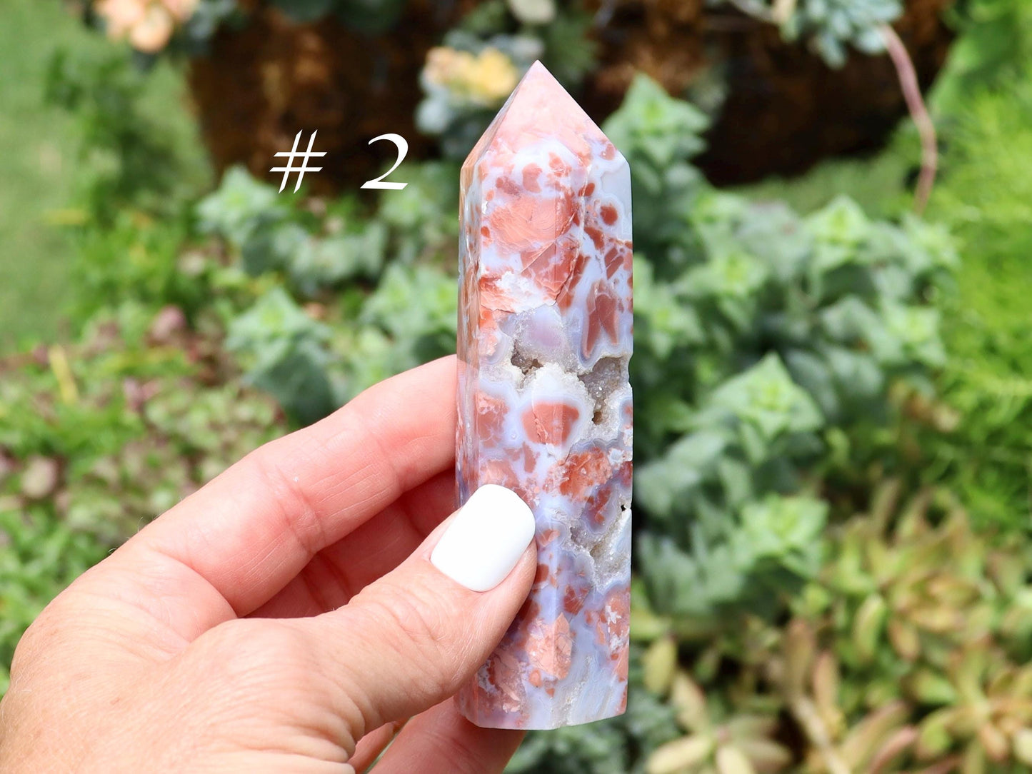 Pink Agate Crystal Tower, Cotton Candy Agate Tower