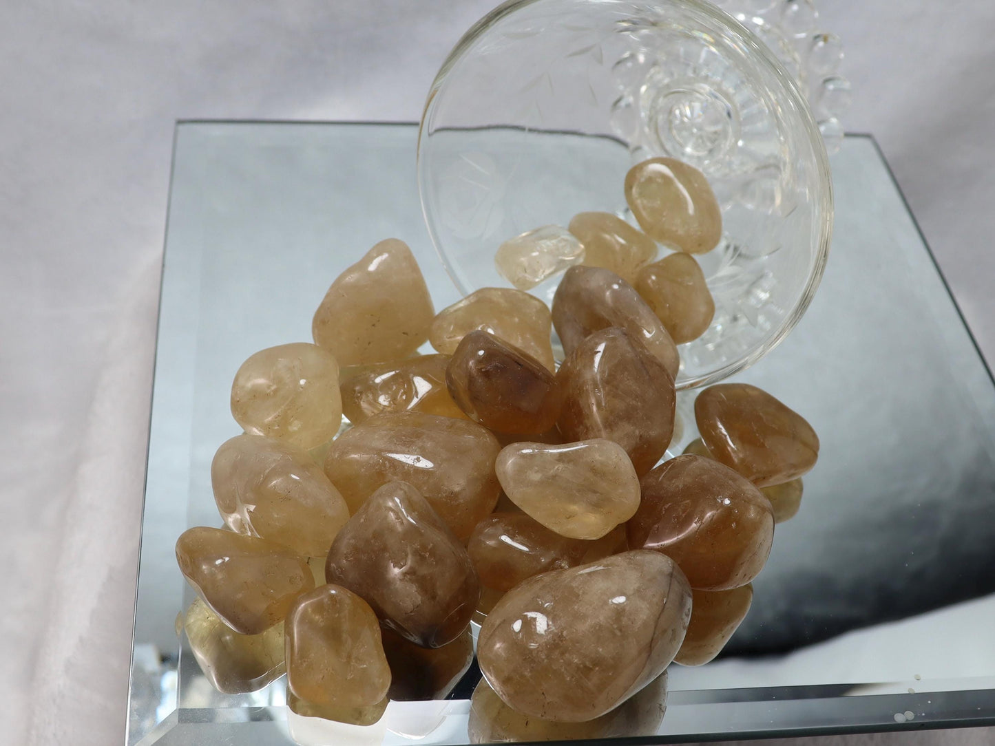 Natural Citrine Crystal Tumbles - Brazilian Citrine Tumbled Stones