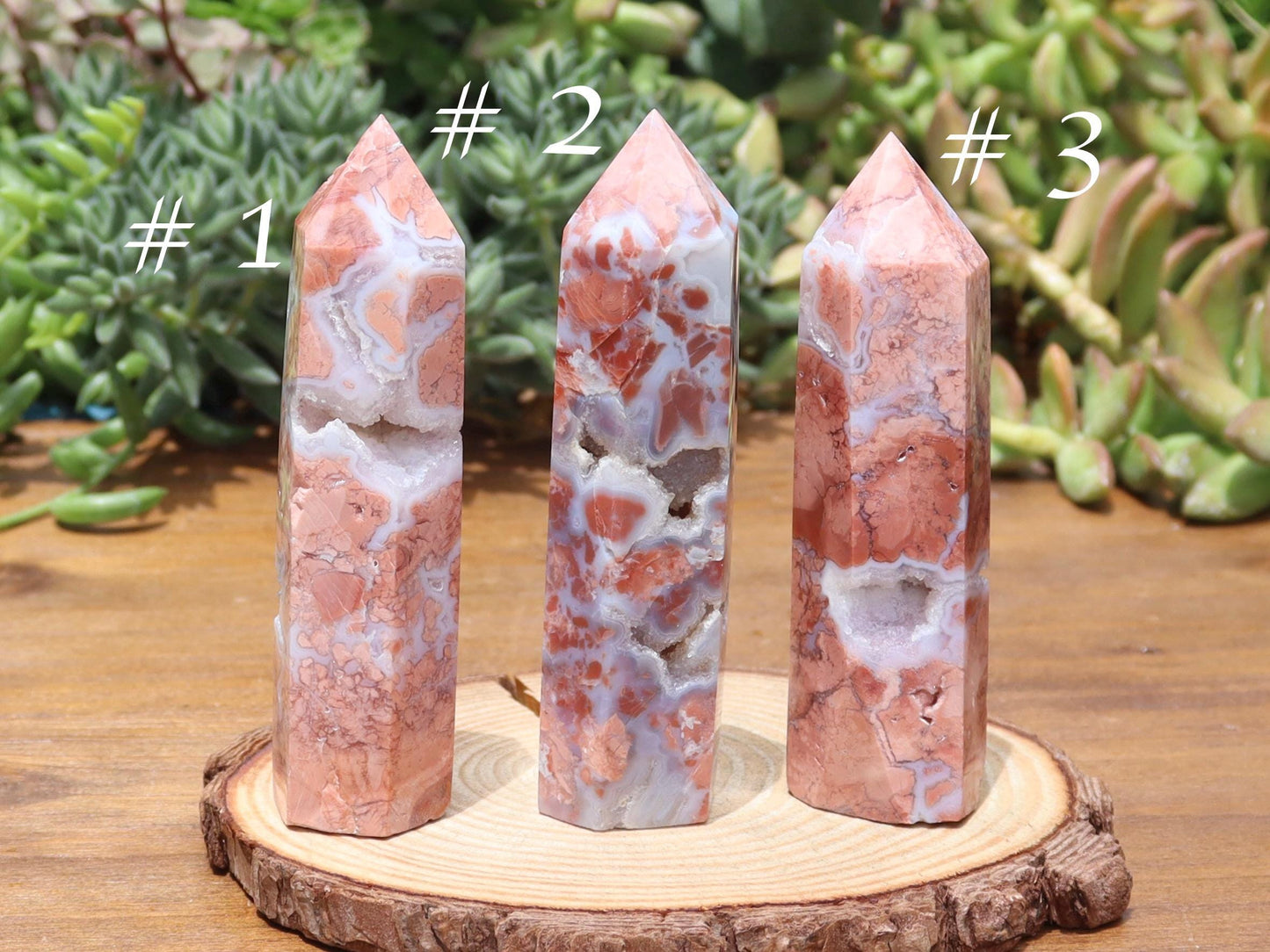 Pink Agate Crystal Tower, Cotton Candy Agate Tower