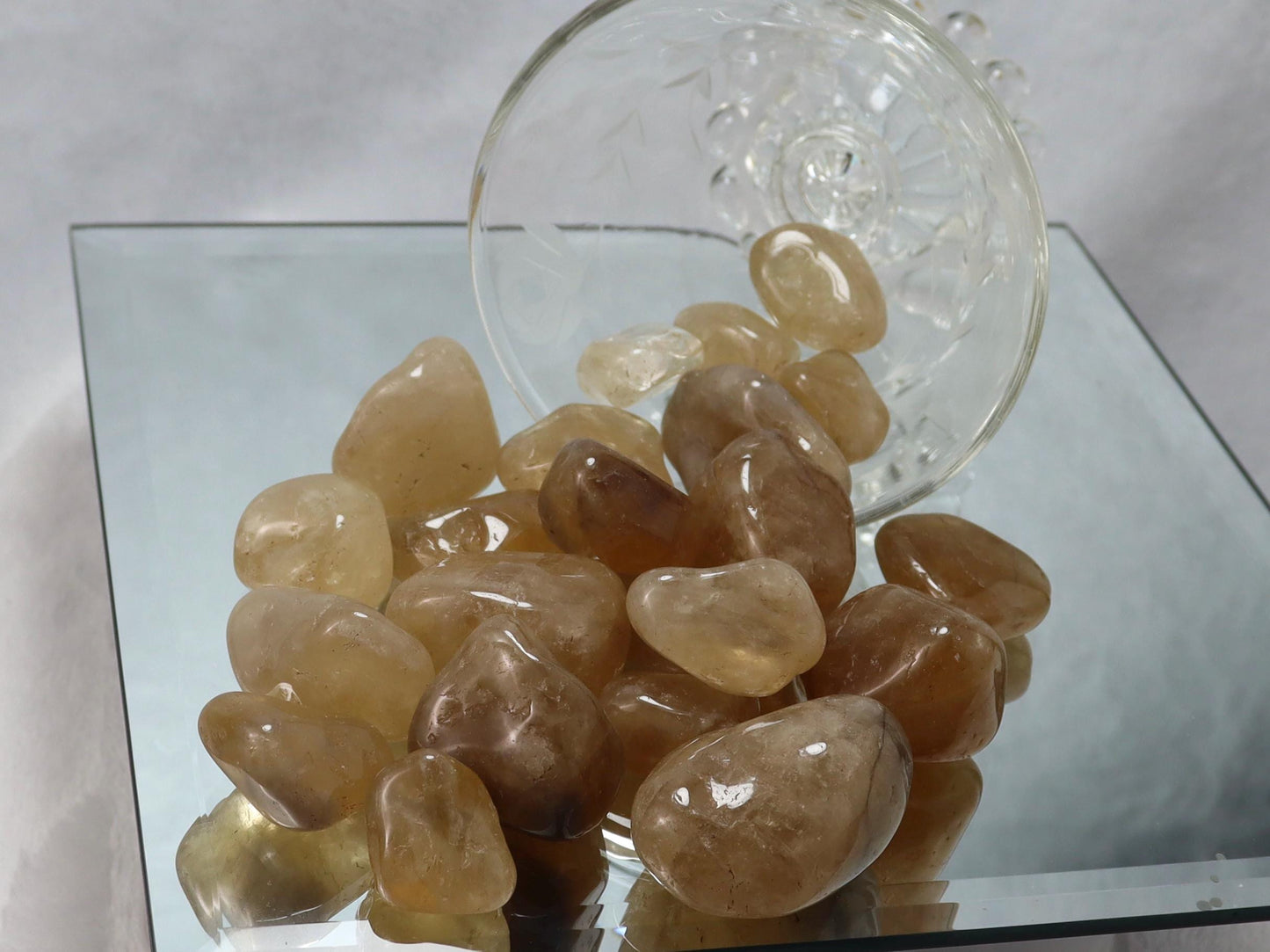 Natural Citrine Crystal Tumbles - Brazilian Citrine Tumbled Stones