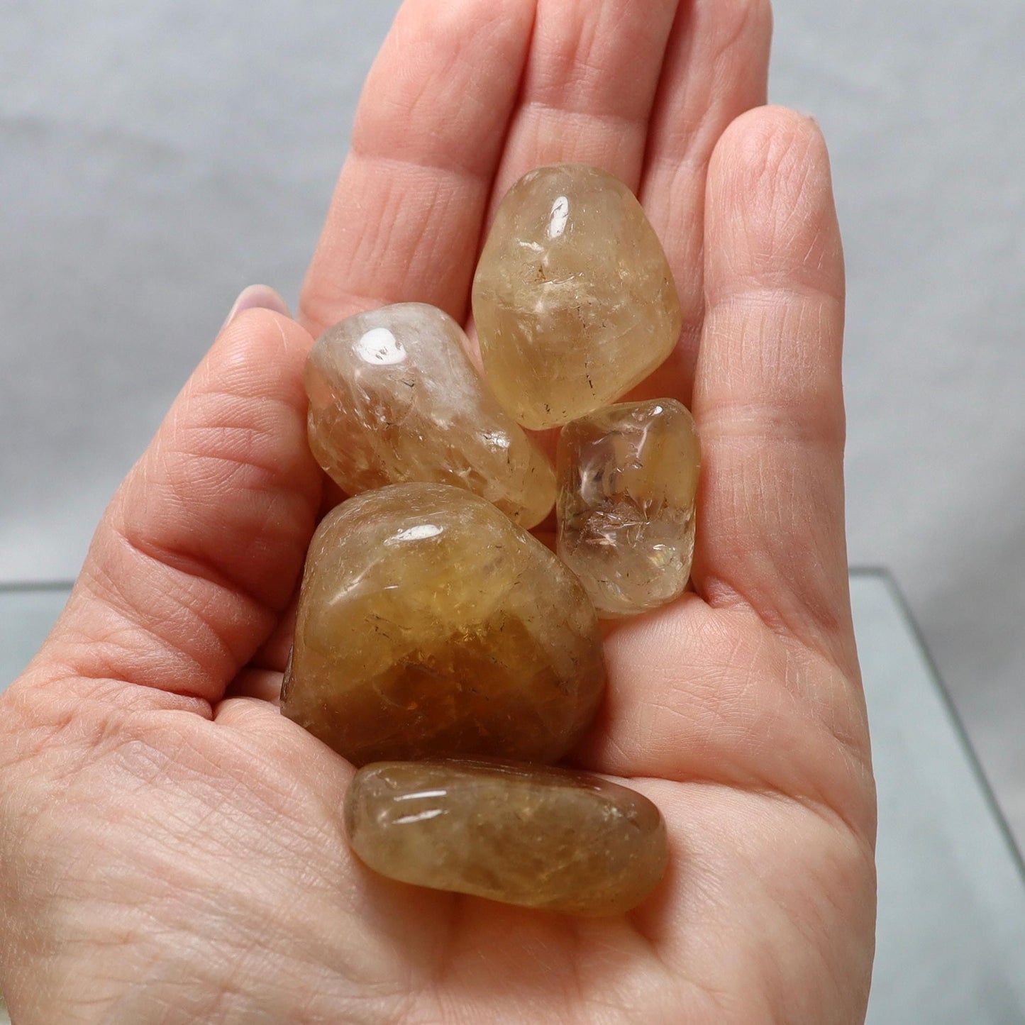 Natural Citrine Crystal Tumbles - Brazilian Citrine Tumbled Stones
