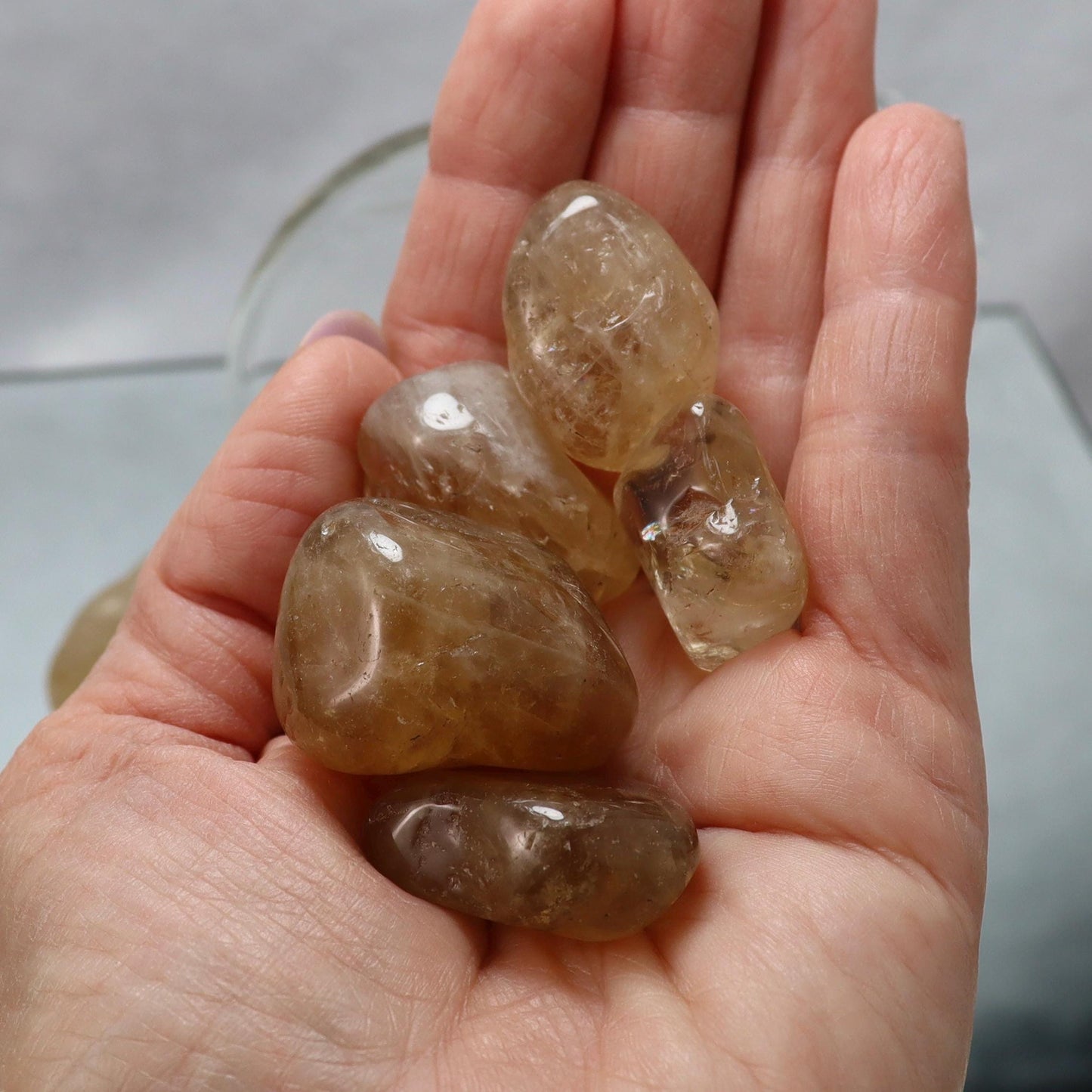 Natural Citrine Crystal Tumbles - Brazilian Citrine Tumbled Stones