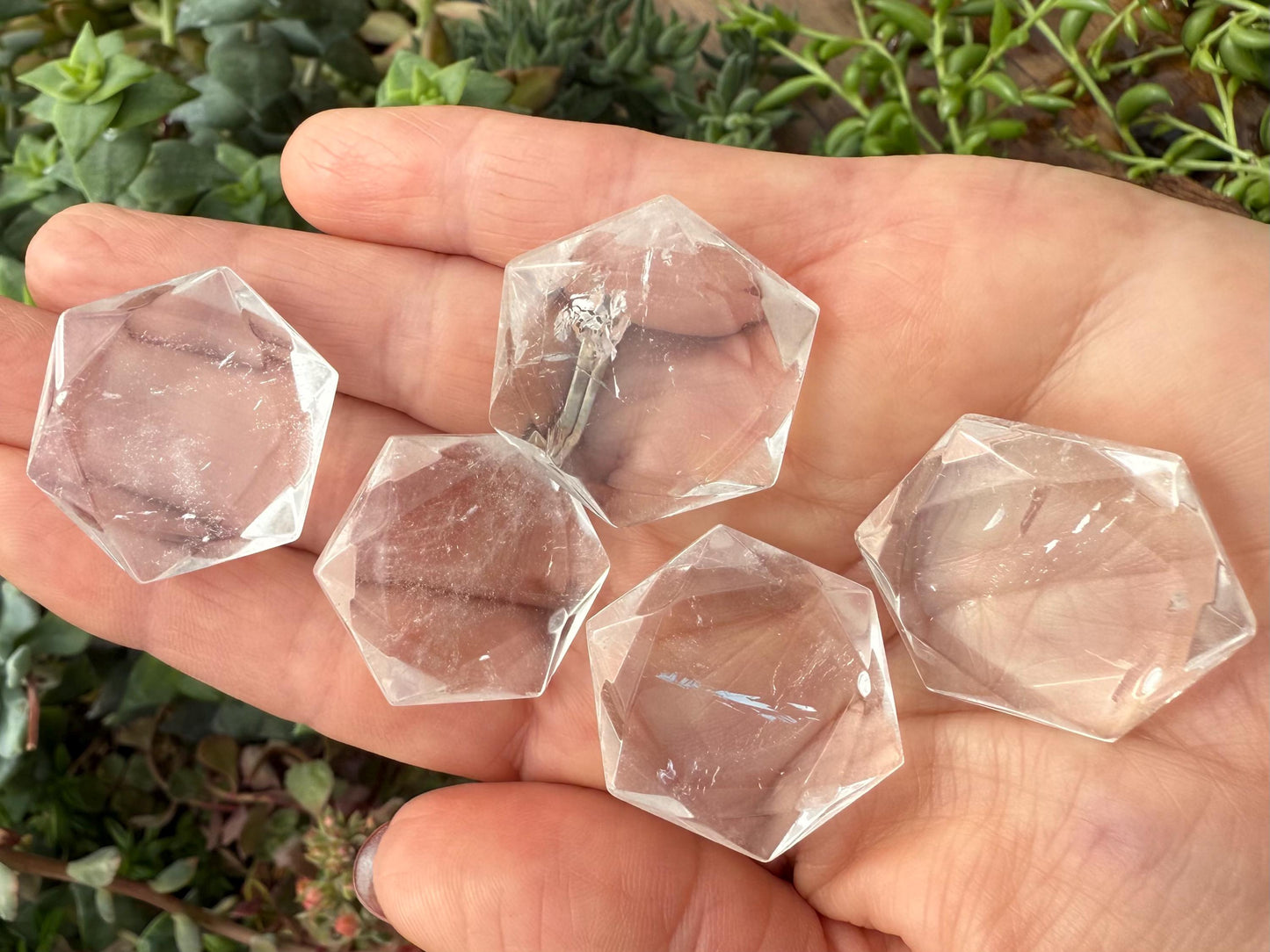 Clear Quartz Crystal Hexagon, Star of David