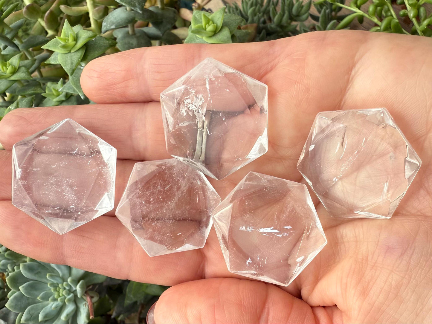 Clear Quartz Crystal Hexagon, Star of David