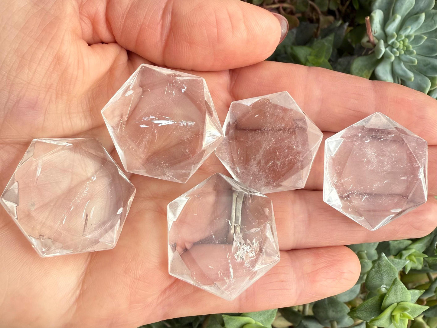 Clear Quartz Crystal Hexagon, Star of David