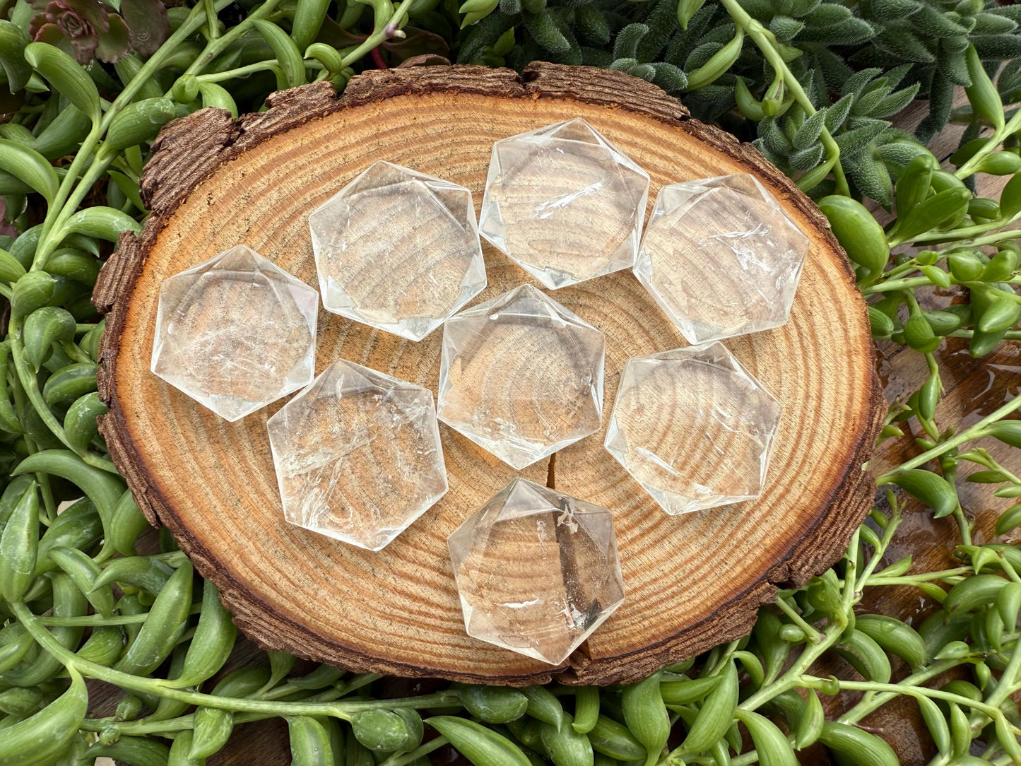 Clear Quartz Crystal Hexagon, Star of David