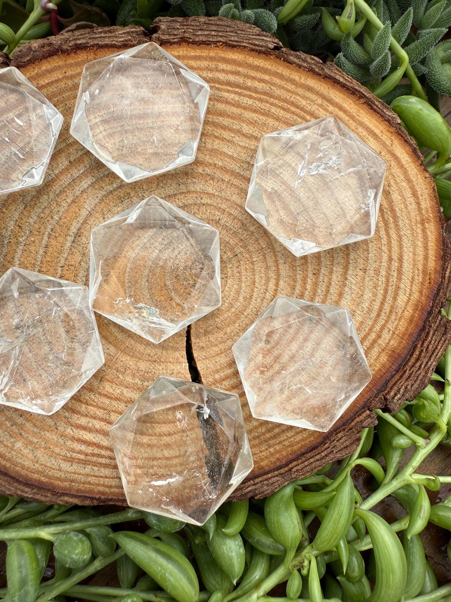 Clear Quartz Crystal Hexagon, Star of David