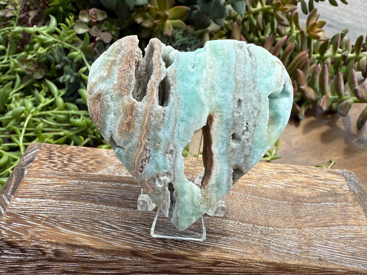 Hemimorphite Heart Carving