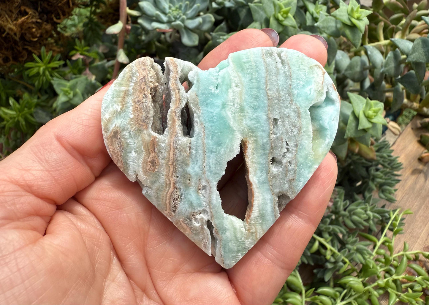 Hemimorphite Heart Carving