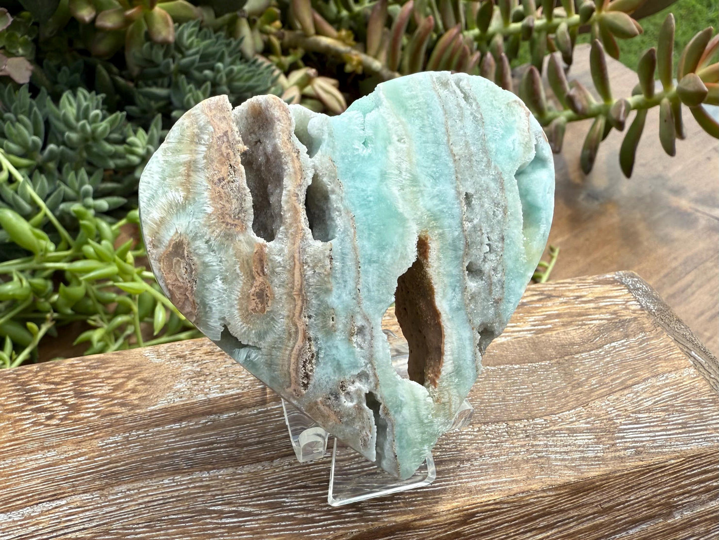 Hemimorphite Heart Carving