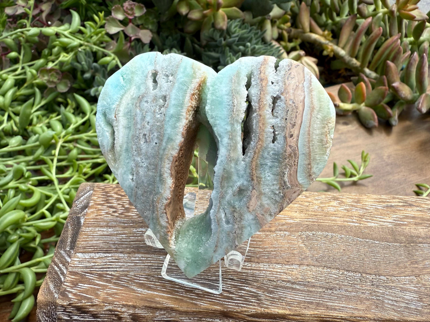 Hemimorphite Heart Carving