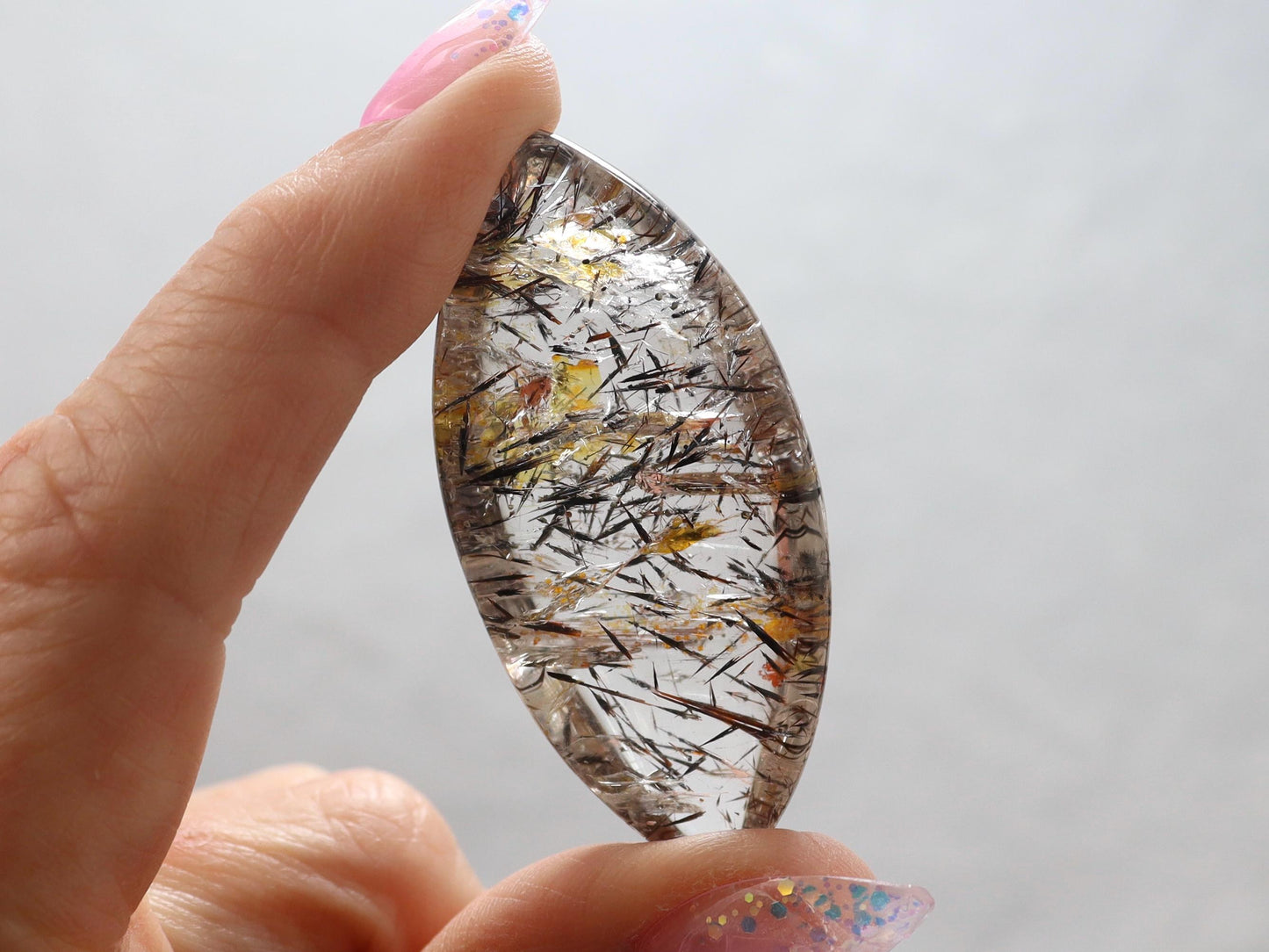 Hematite and Hematoid Included Quartz Cabochon - Origin Brazil - High Quality Quartz Cabochon