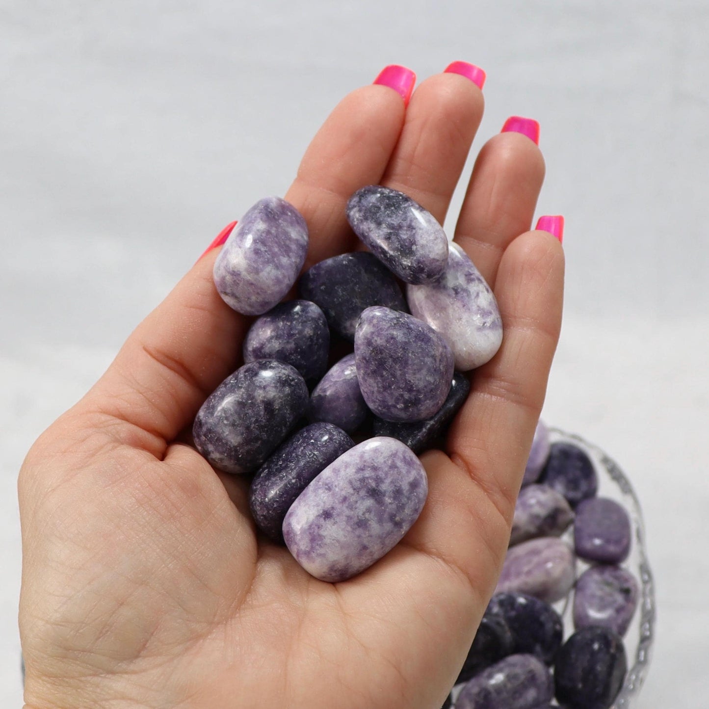 Lepidolite Tumbled Stones - 1 LB Bag