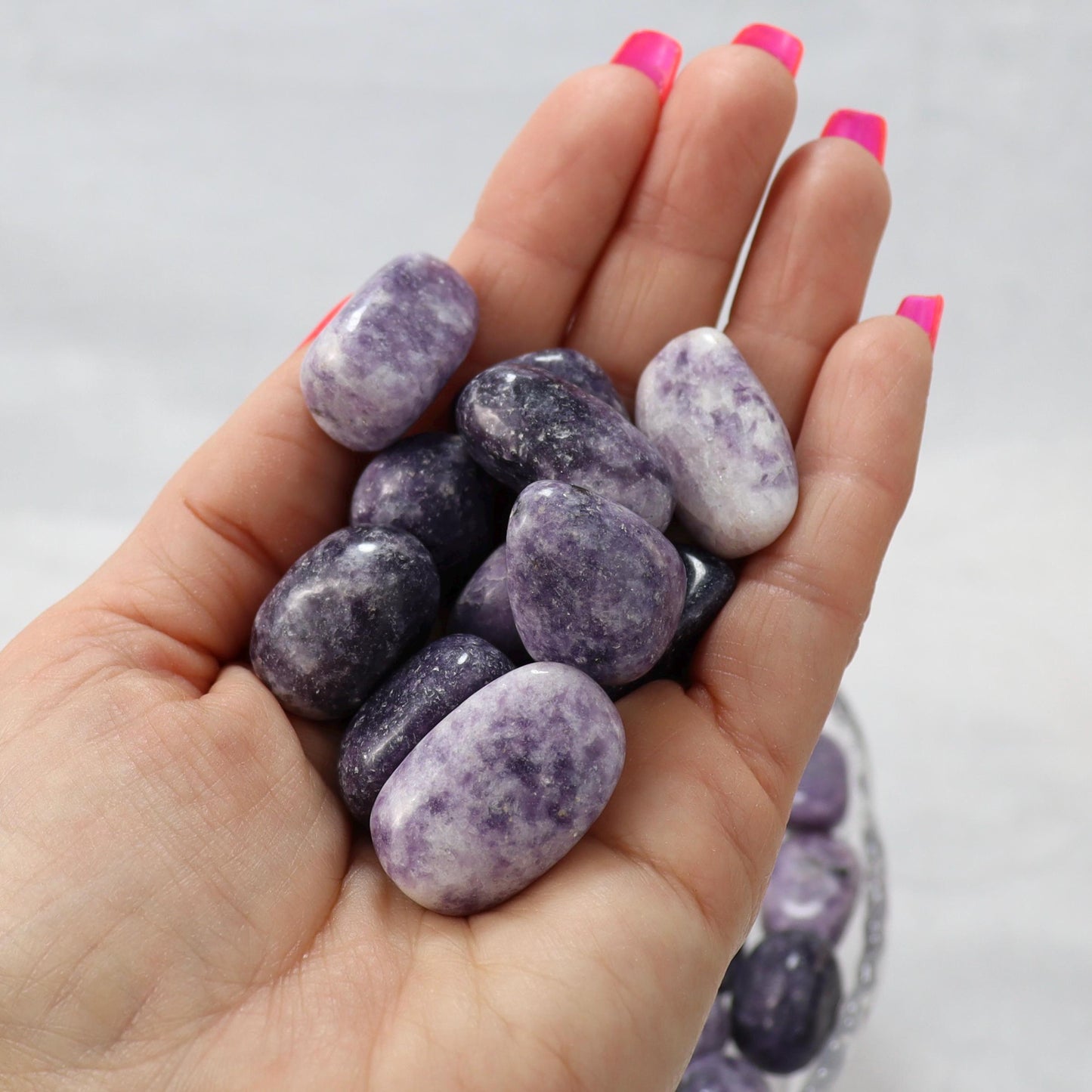 Lepidolite Tumbled Stones - 1 LB Bag