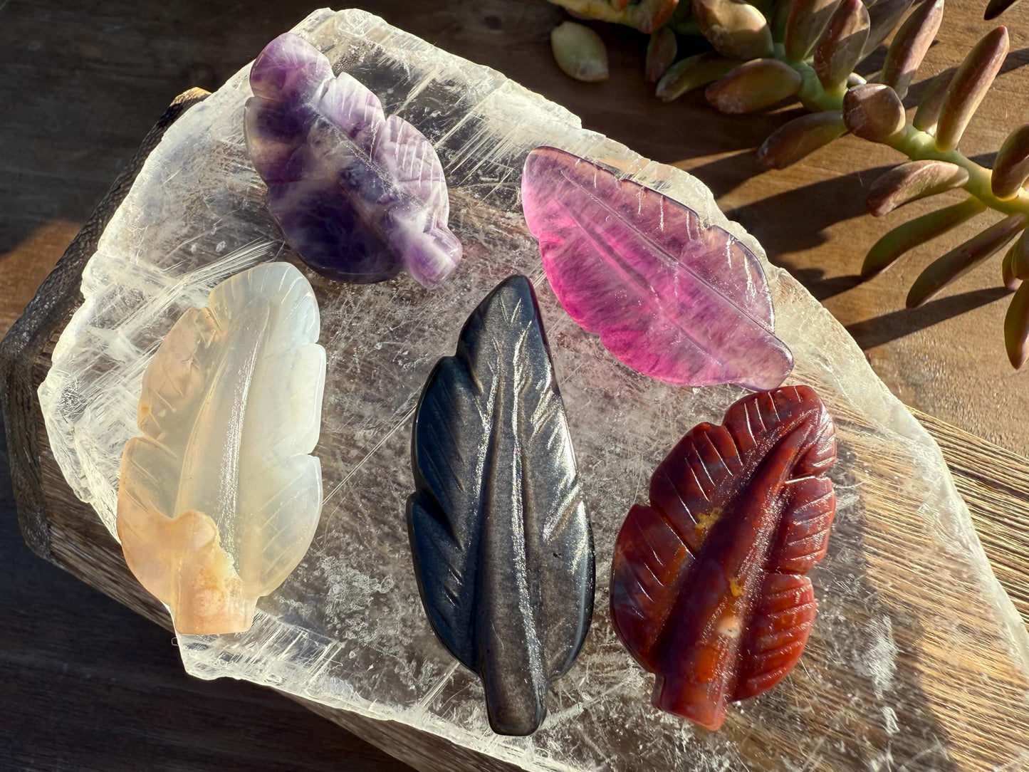 Crystal Feather Carvings