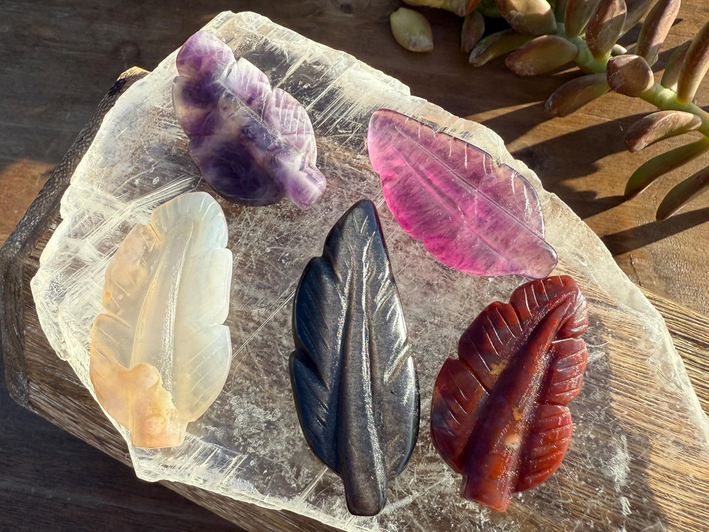 Crystal Feather Carvings