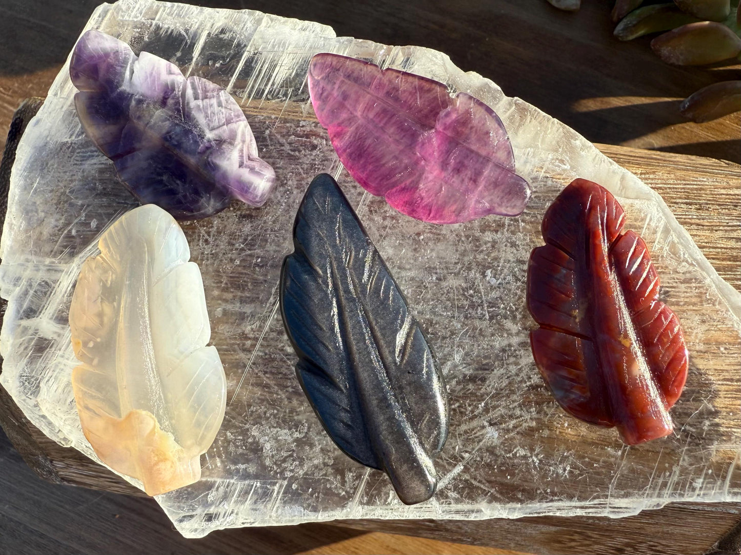 Crystal Feather Carvings