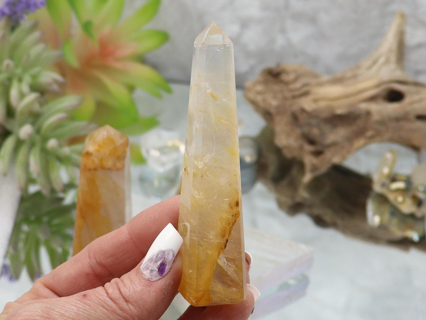 Golden Healer Quartz Crystal Tower