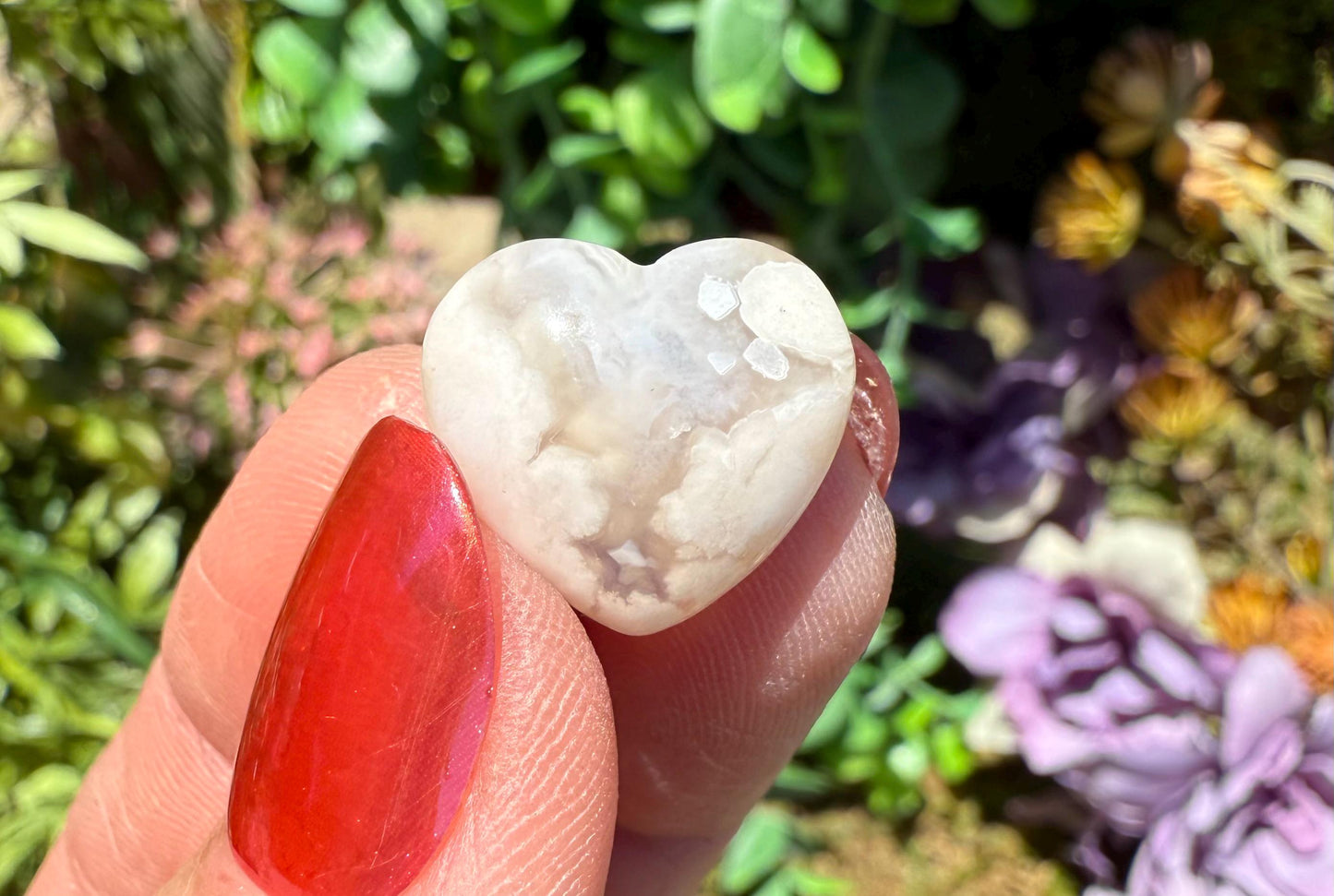Mini Flower Agate Stars, Moons, & Hearts