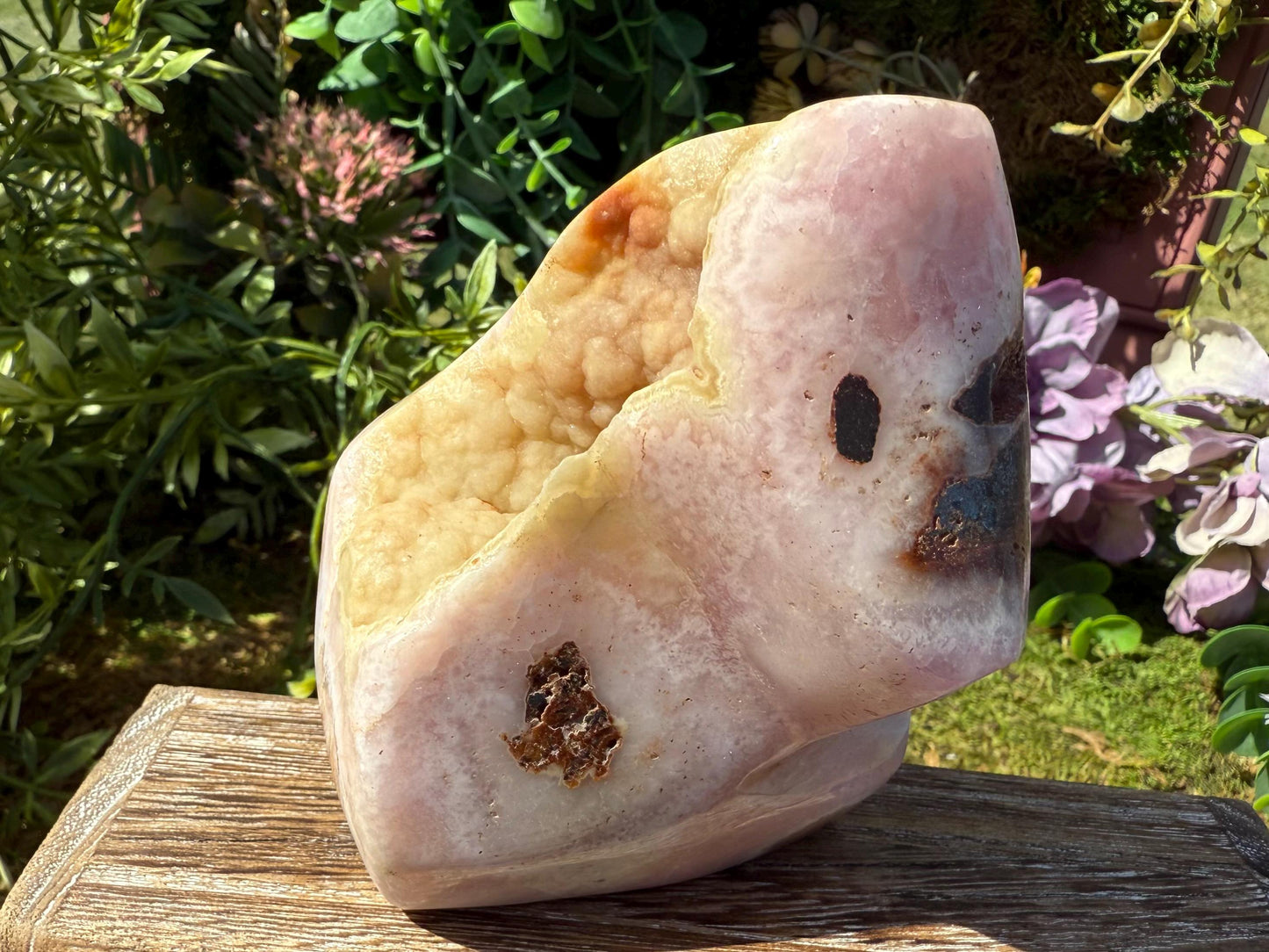 Polished Pink Aragonite Standing Freeform