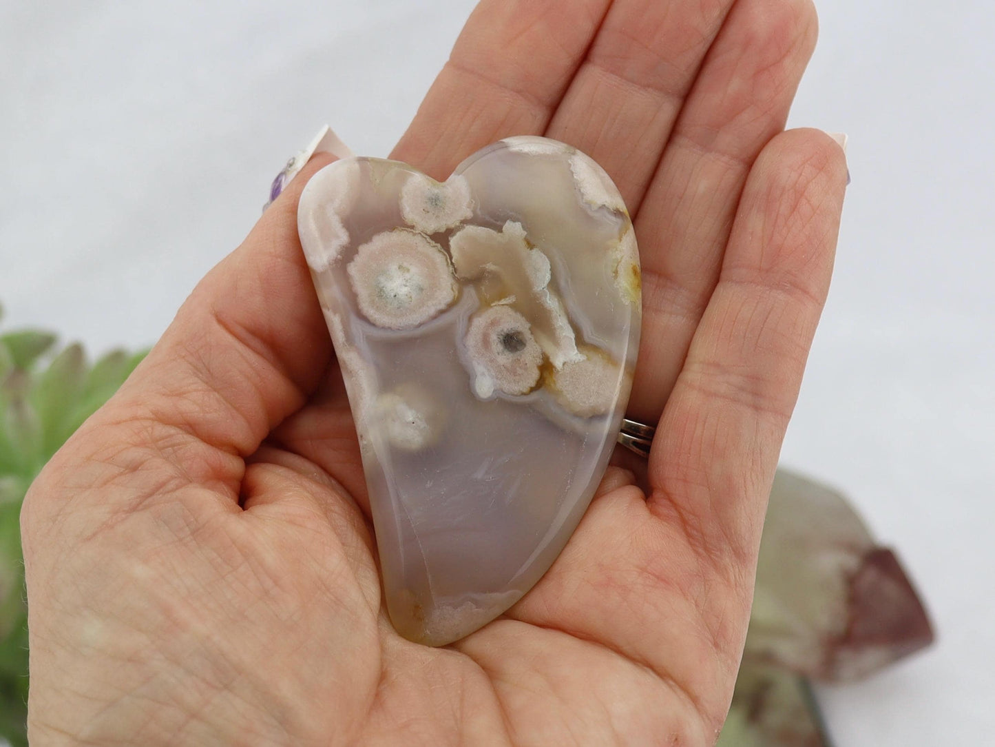 Flower Agate Guasha