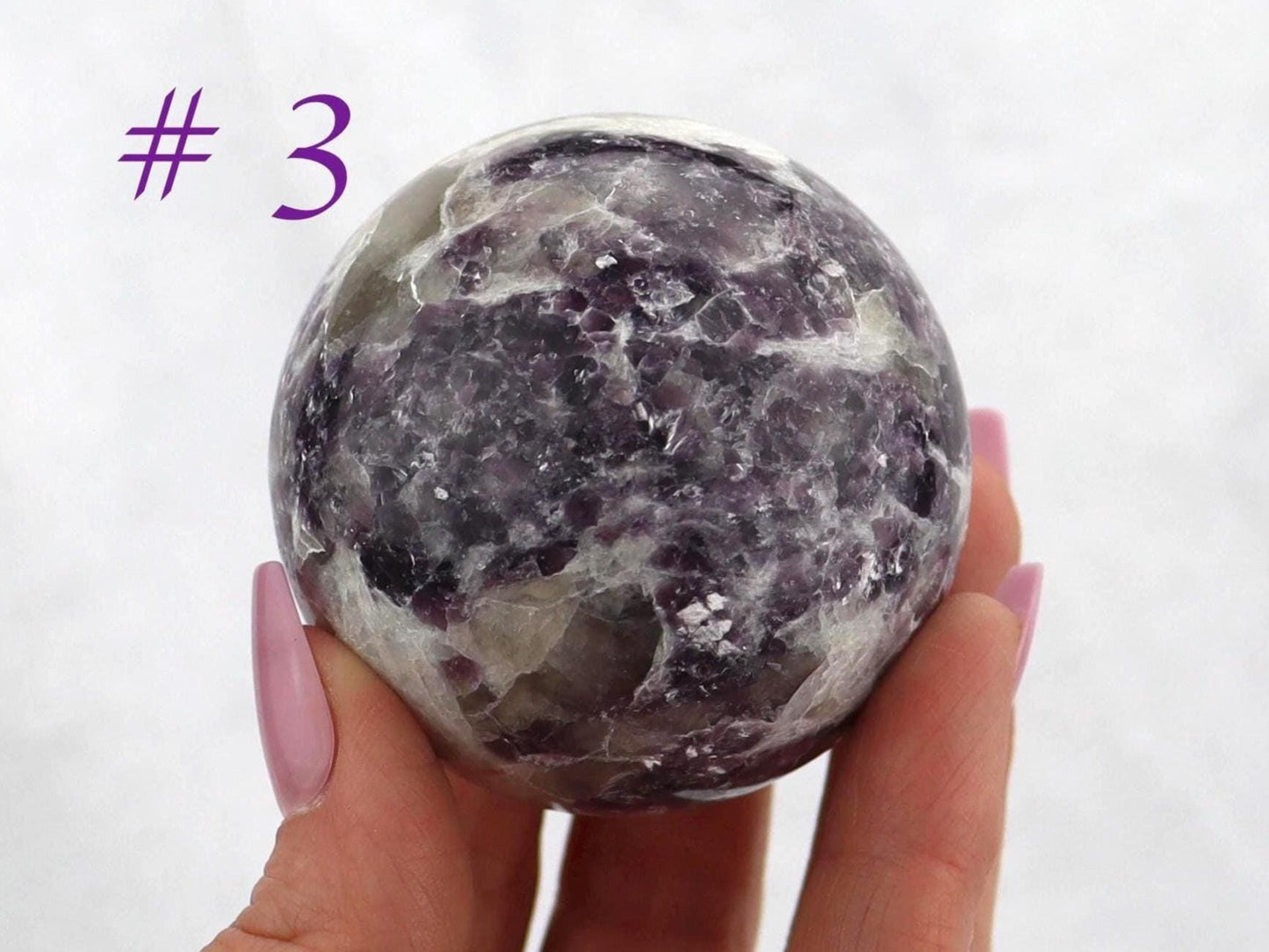 Lepidolite with Smoky Quartz Sphere - Purple Mica Crystal