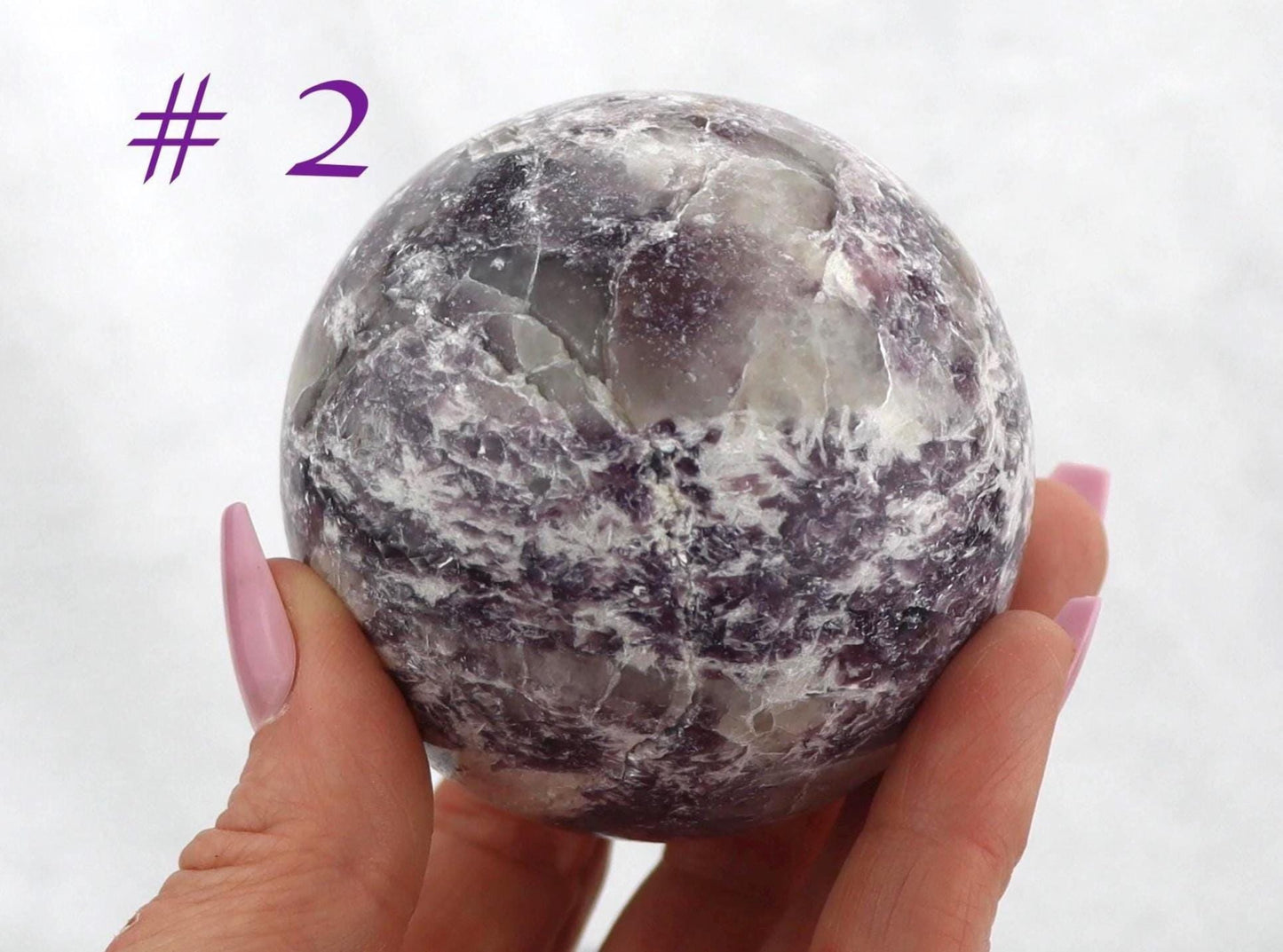 Lepidolite with Smoky Quartz Sphere - Purple Mica Crystal
