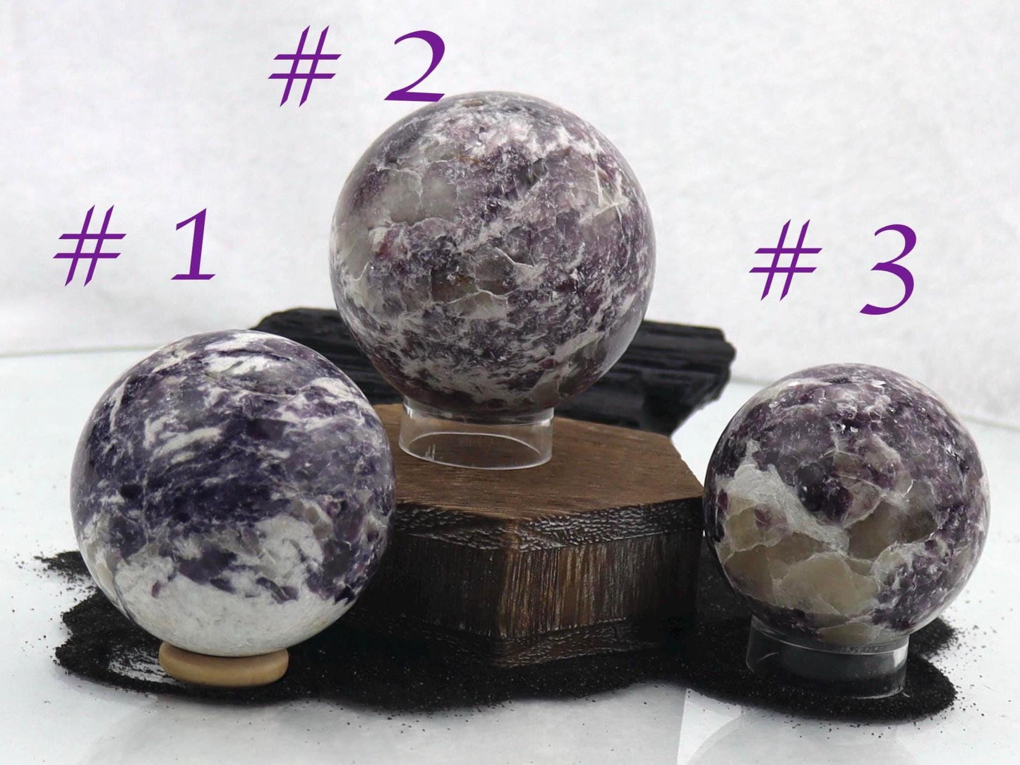 Lepidolite with Smoky Quartz Sphere - Purple Mica Crystal