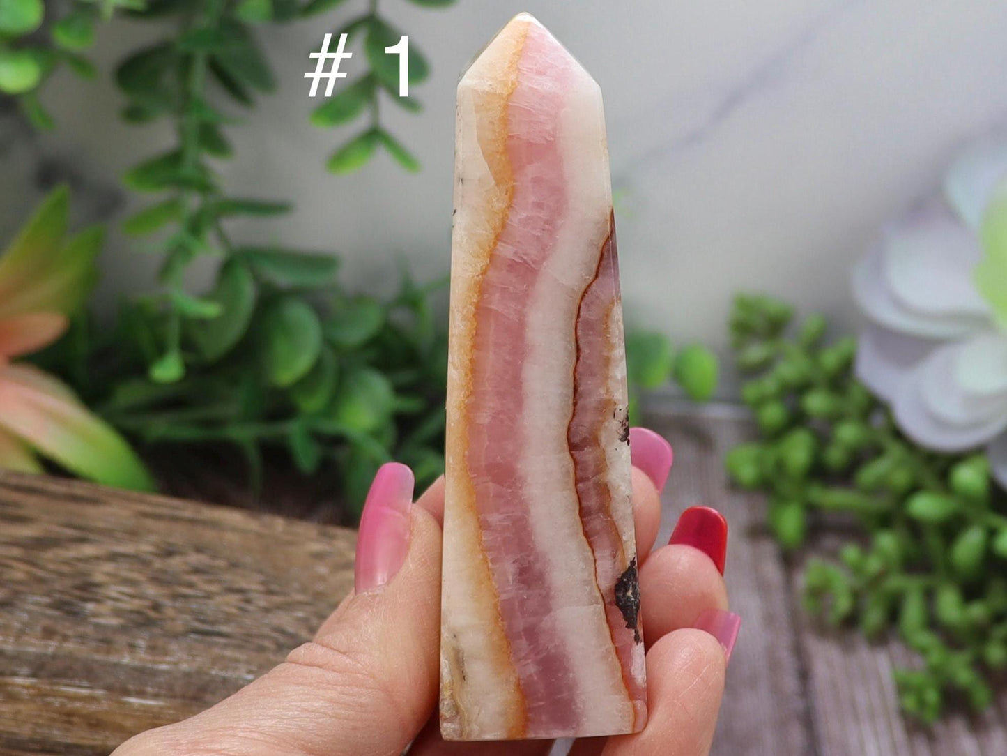 Pink Aragonite Tower: Rare Crystal Point, Pakistan