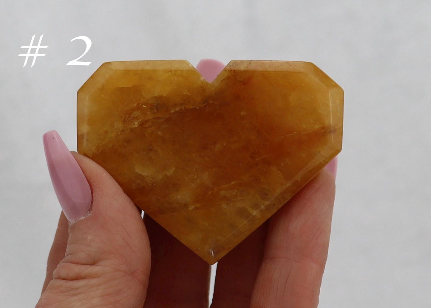 Golden Healer Crystal Heart Carving