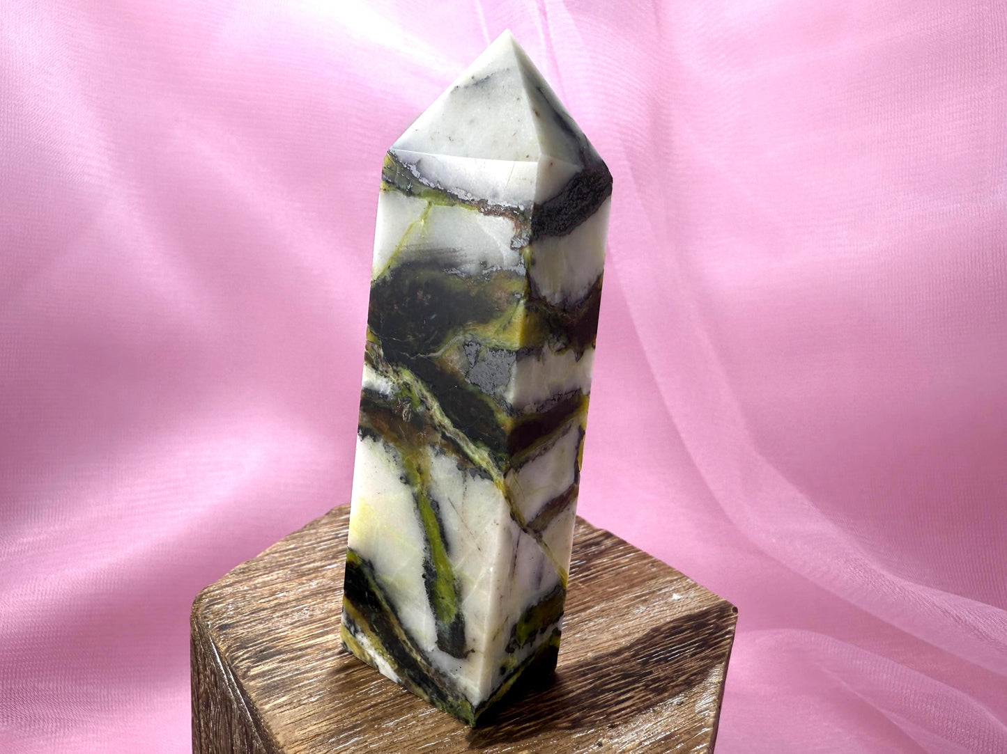 Green Opal Tower with Hematite